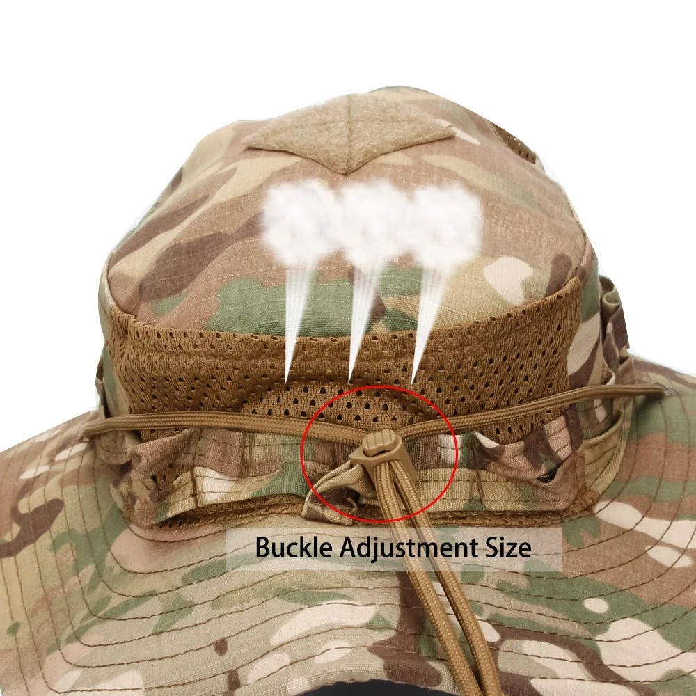 Boonie Bucket Hats Outdoor Fishing Hunting Wide Brim Mesh Camo Safari Sun Cap