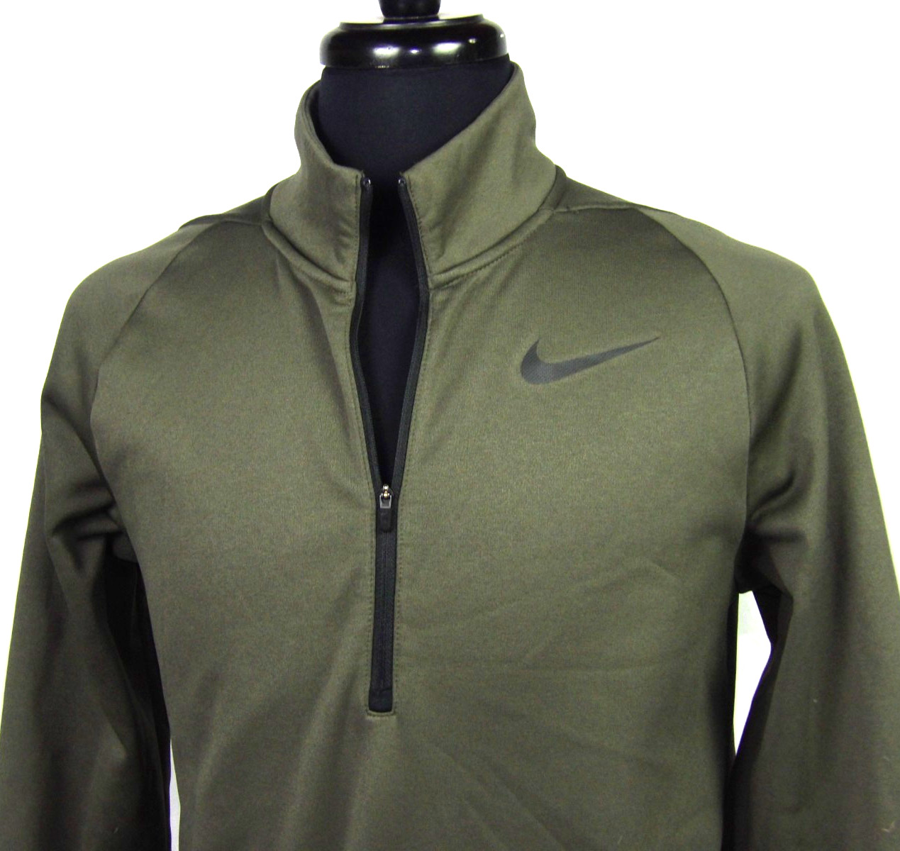 Nike Dri-Fit Fleece Lined Dark Green 1/4 Zip Athletic Jacket Men’s Medium