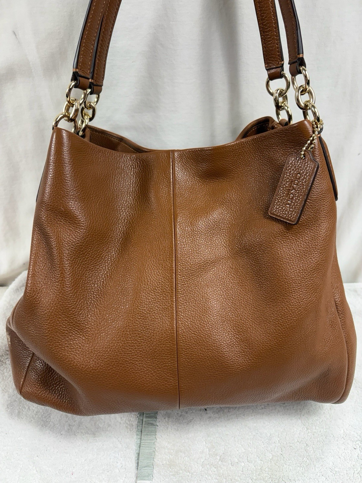 Coach Madison Phoebe 26224 Brown Pebbled Leather Hobo Shoulder Bag Purse