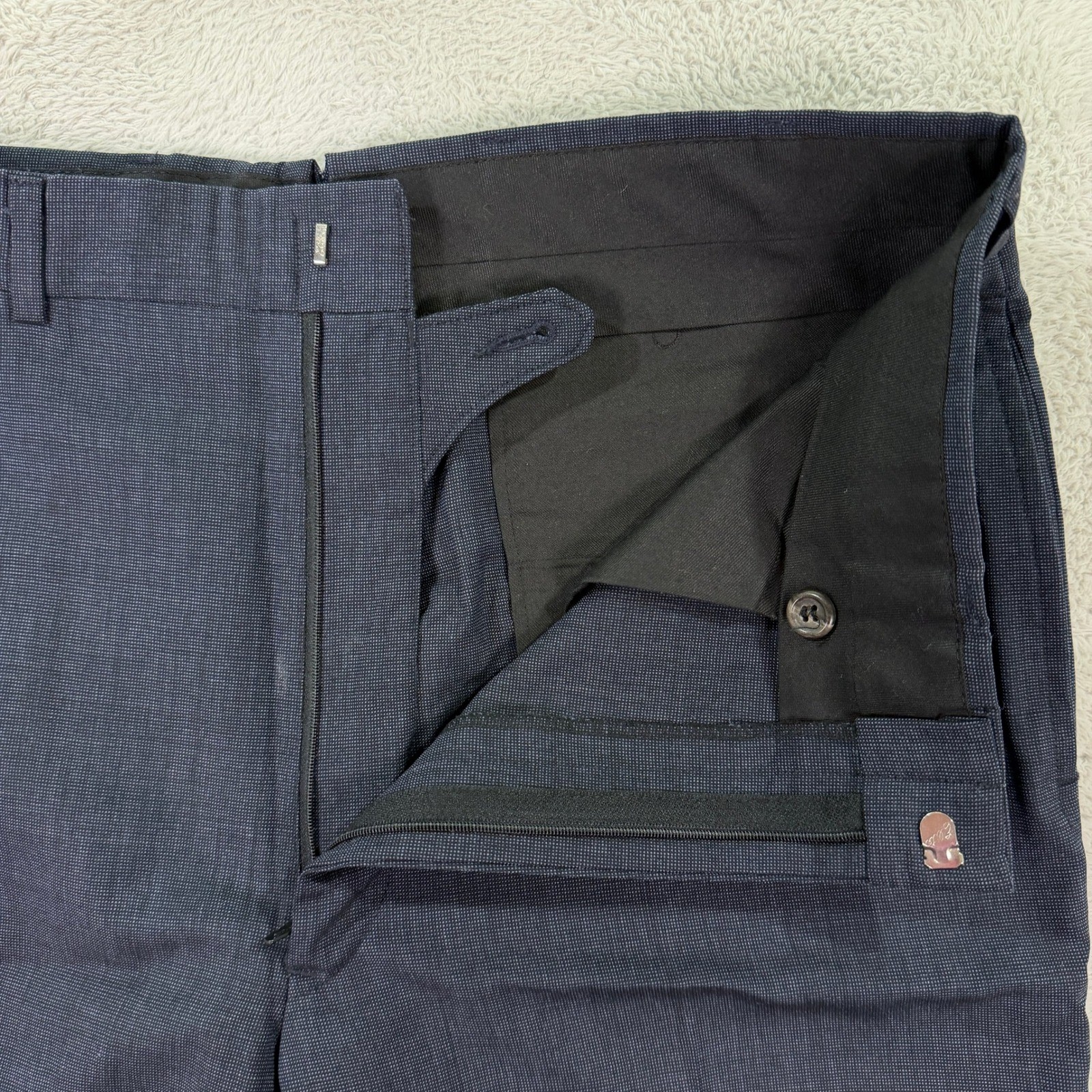 Brooks Brothers Mens 40S Short Slim Fit Suit Navy Scottish Shetland Wool 32×29
