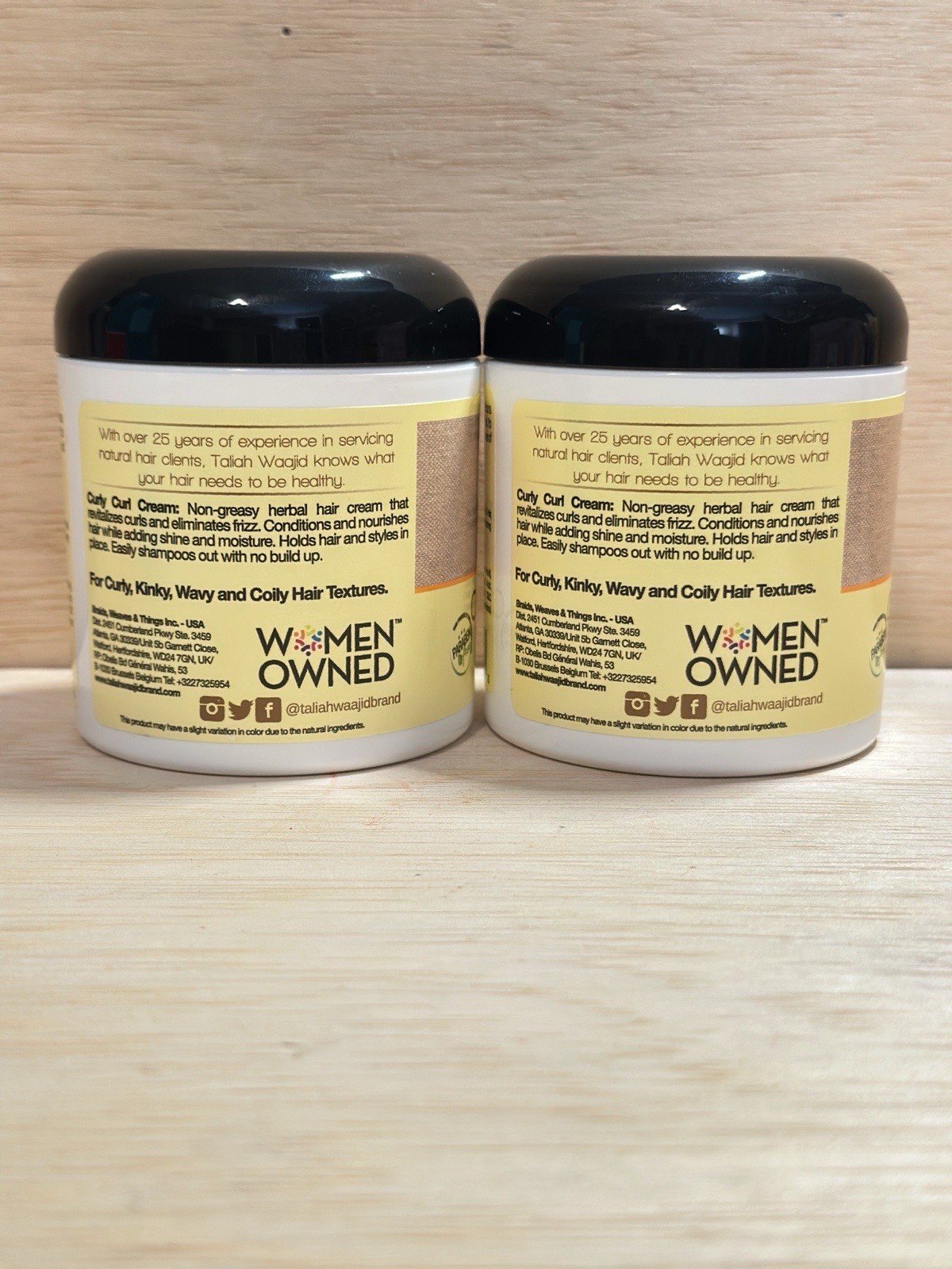 Lot 2-Taliah Waajid Curls Waves Natural – Curly Curl Cream | 6 Fl Oz Ea