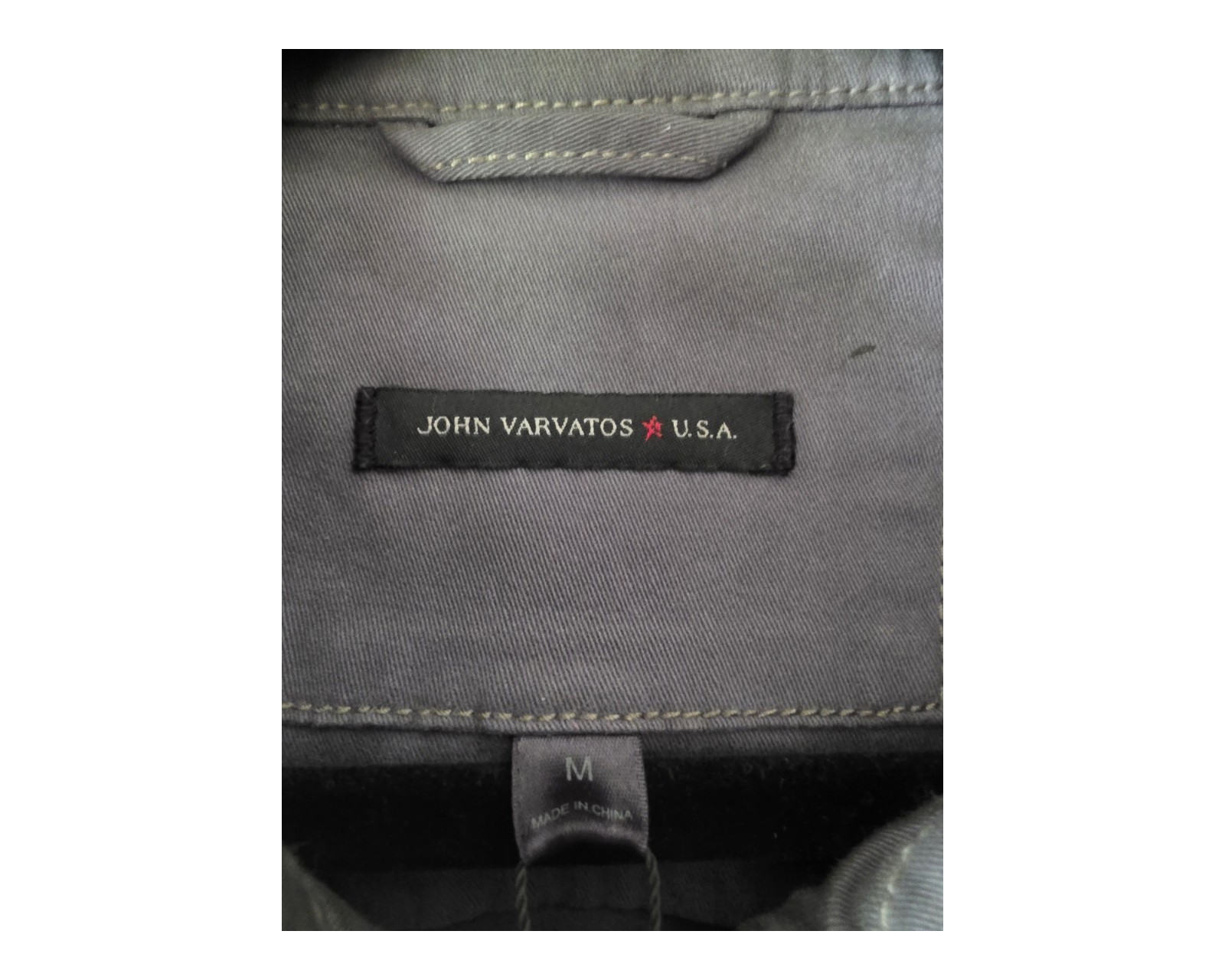 John Varvatos U.S.A. Men’s Gray Full-Zip Cotton Jacket M Short Regular Fit