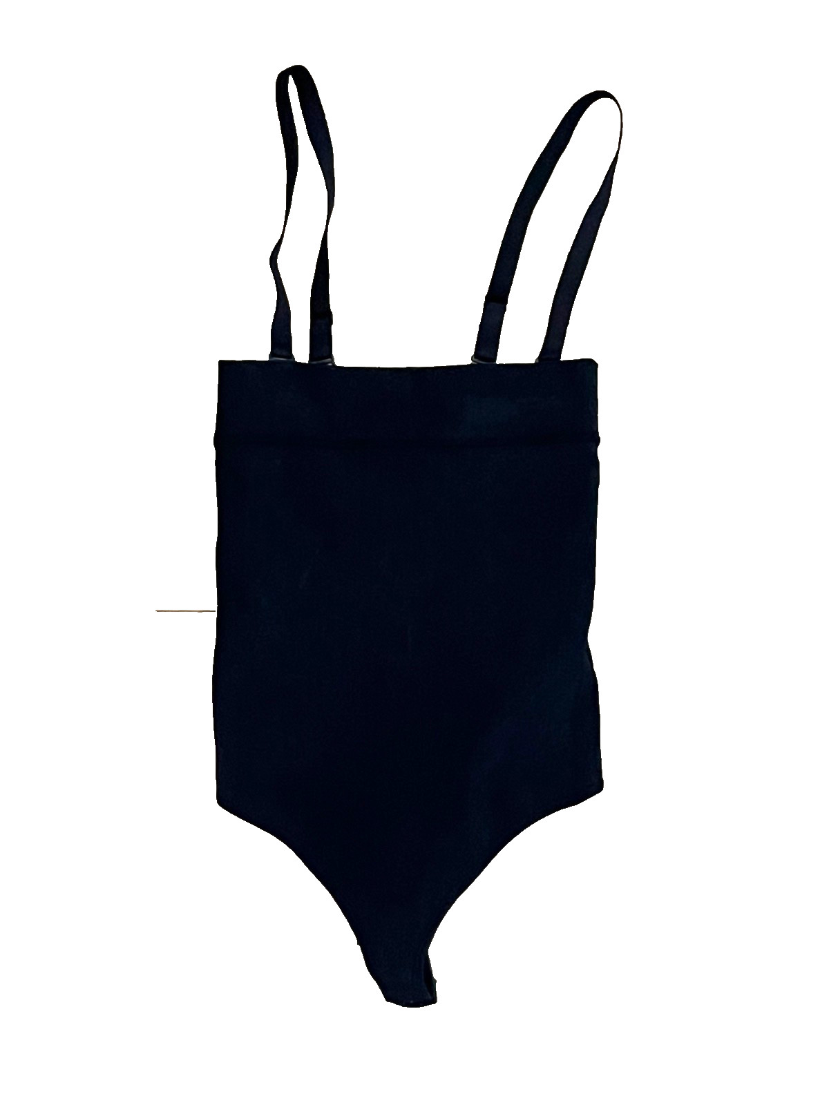 LEONISA BLACK SKINFUSE INVISIBLE SHAPER THONG OPEN BUST BODYSUIT WOMEN’S LARGE