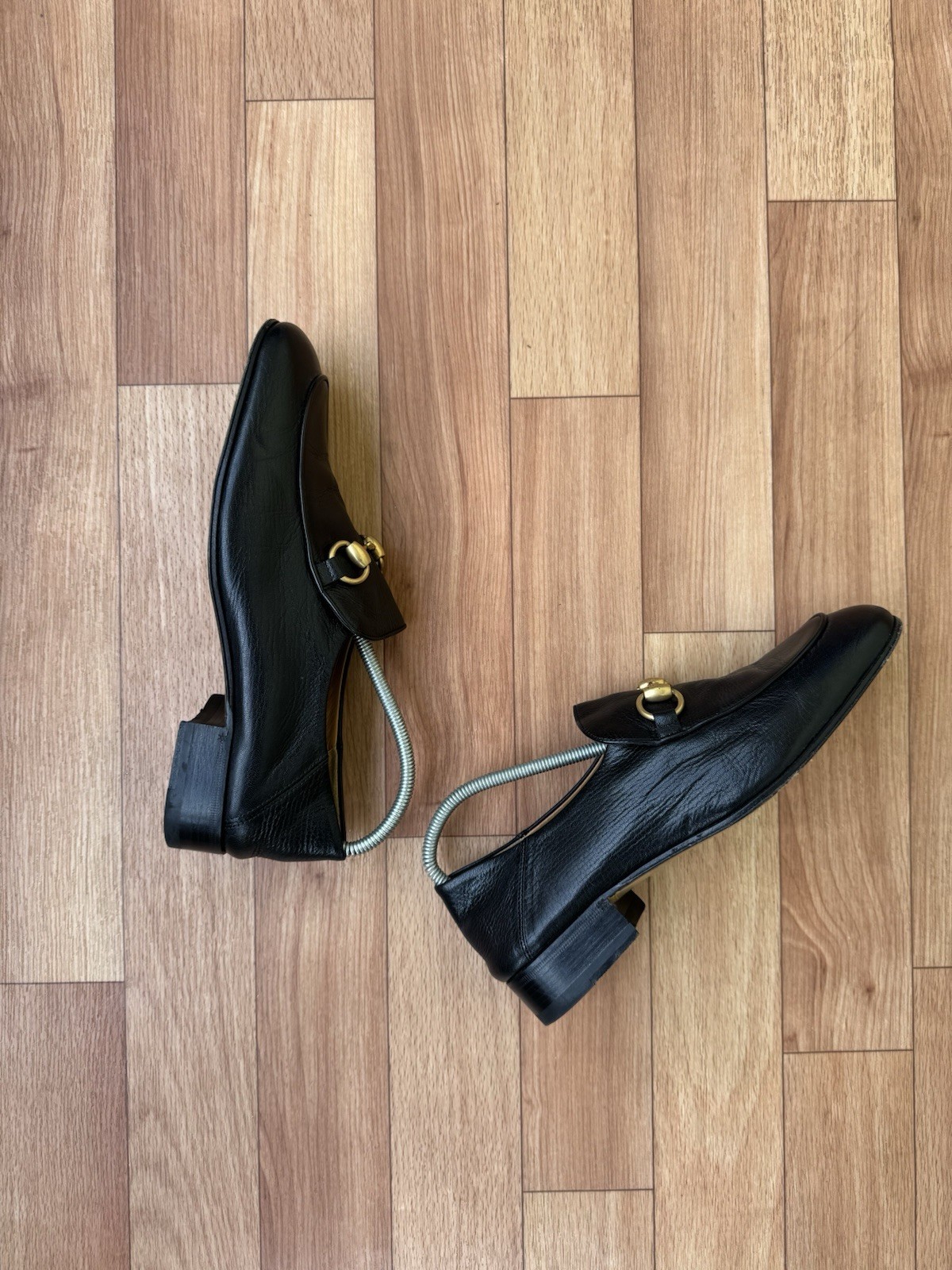 AUTHENTIC GUCCI BLACK LEATHER HORSEBIT SLIP ON LOAFERS SIZE EU 37 , US 7 , UK 4