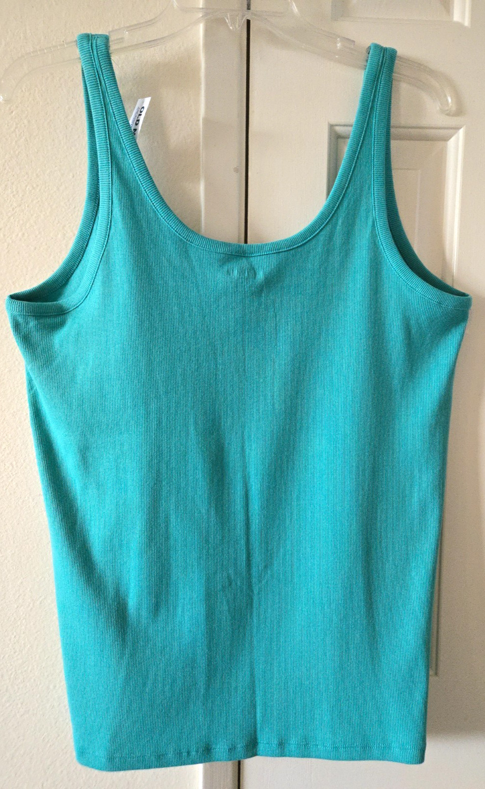Hot Basic! Old Navy Teal Green Fitted Ribbed Knit Tank Top Cami 2XL 2X XXL Tall