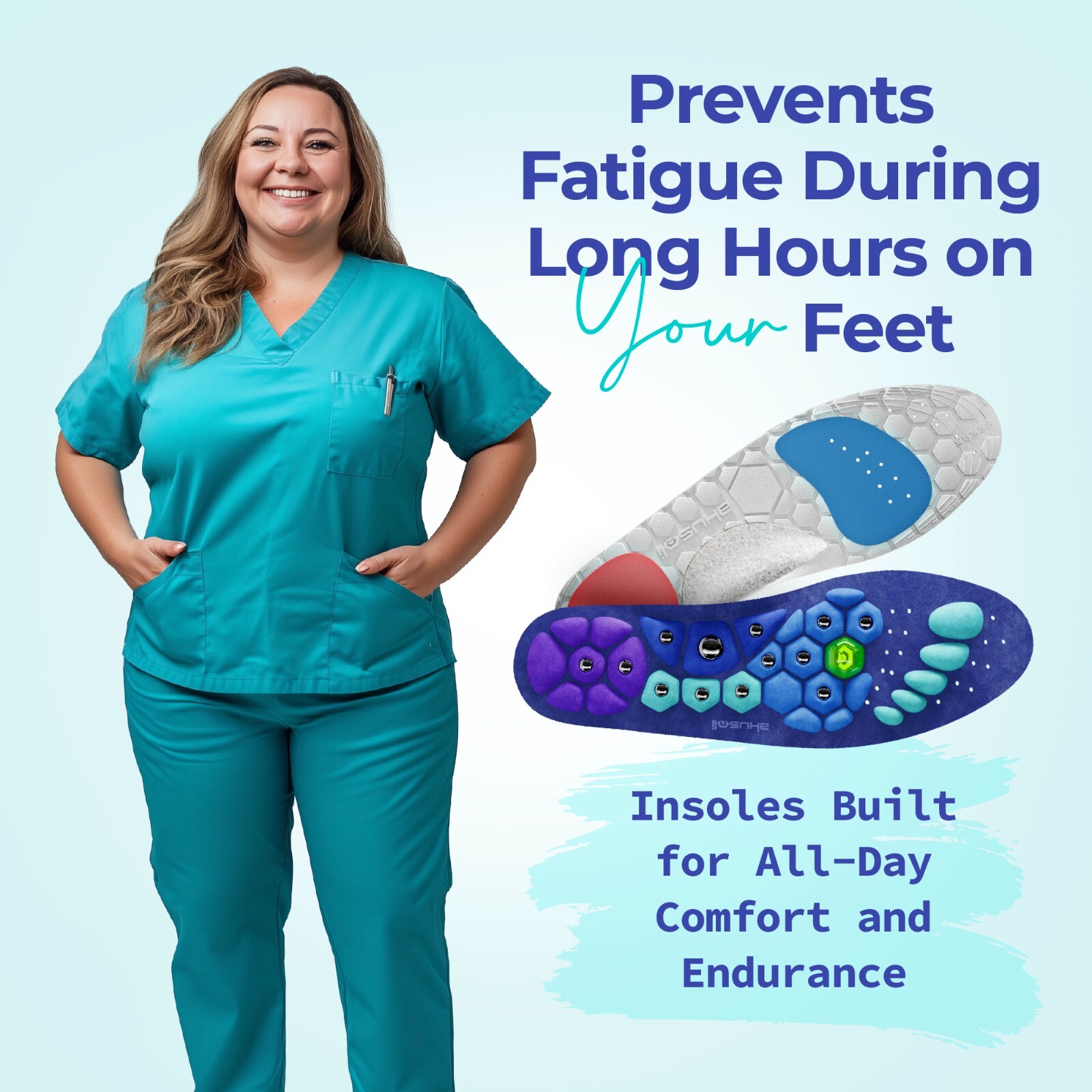 AKUSOLI® | Magnetic Acupressure Massage Shoe Insoles for Pain, Plantar Fasciitis