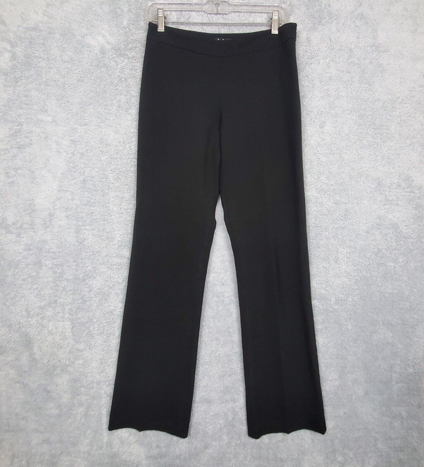 ECI Womens Pants Sz 2 Black Straight Leg Mid Rise W29 x L32 Side Zip Poly Rayon