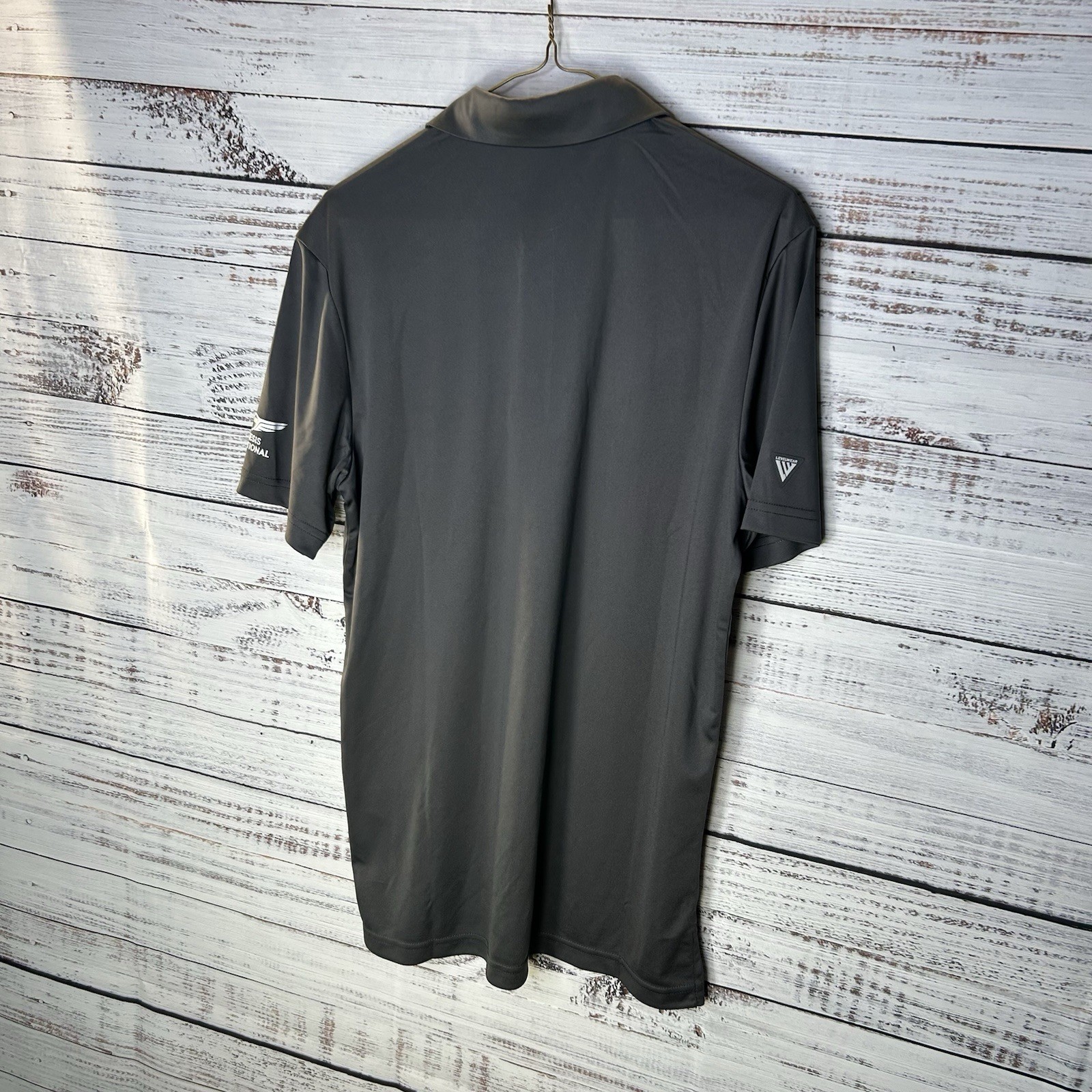 New Levelwear Genesis Invitational Charcoal Gray Wicking Golf Polo Shirt Small