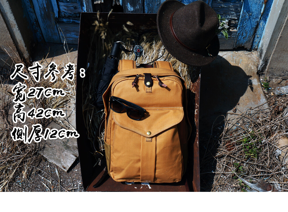Water-repellent Heavy Wax Canvas 70307 Unisex Retro Backpack Computer Bag