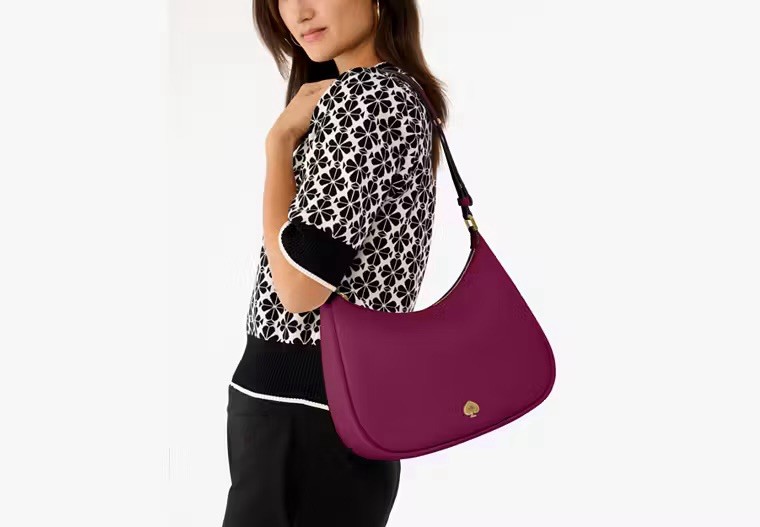🌺🌷KATE SPADE NEW YORK Pebble Leather KAYLA Shoulder Bag – Dark Raspberry