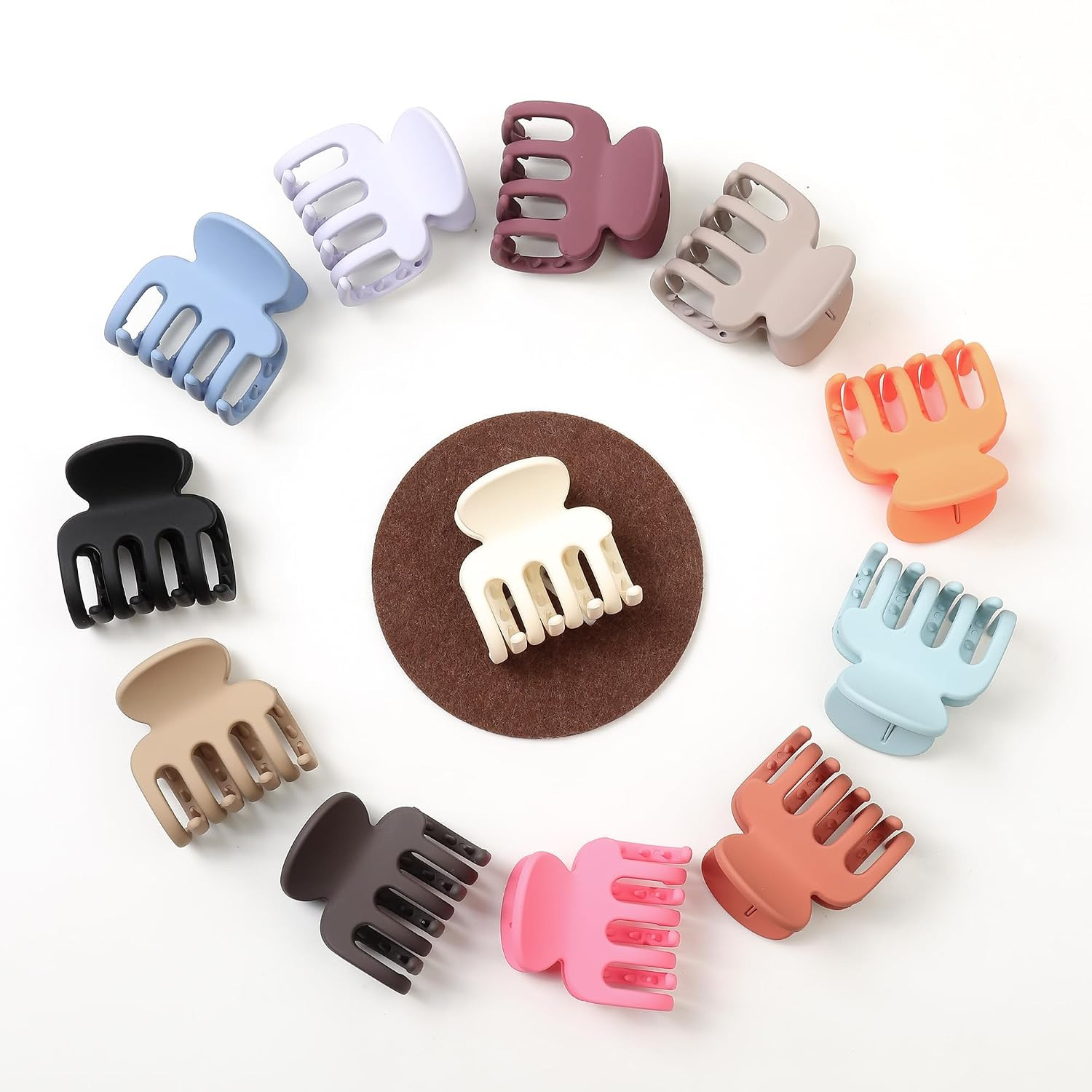 16 Pcs Small Hair Clips for Women, 1.8 Inch Matte Octopus Mini Hair Claw MIX