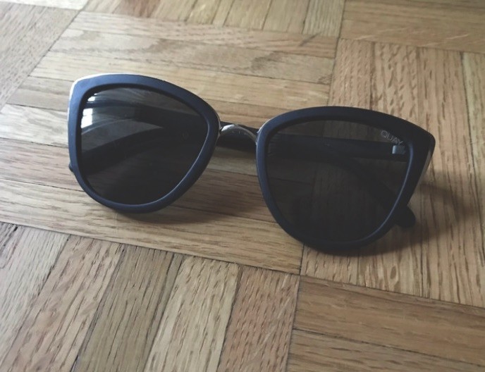 Quay Australia My Girl Matte Black Rubber Frame Large Lens Cat Eye Sunglasses