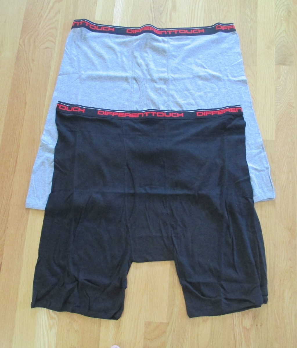 MEN’S DIFFERENT TOUCH BOXER BRIEFS 2 PAIRS LONG LEG COTTON 5XL DIFFERENTTOUCH