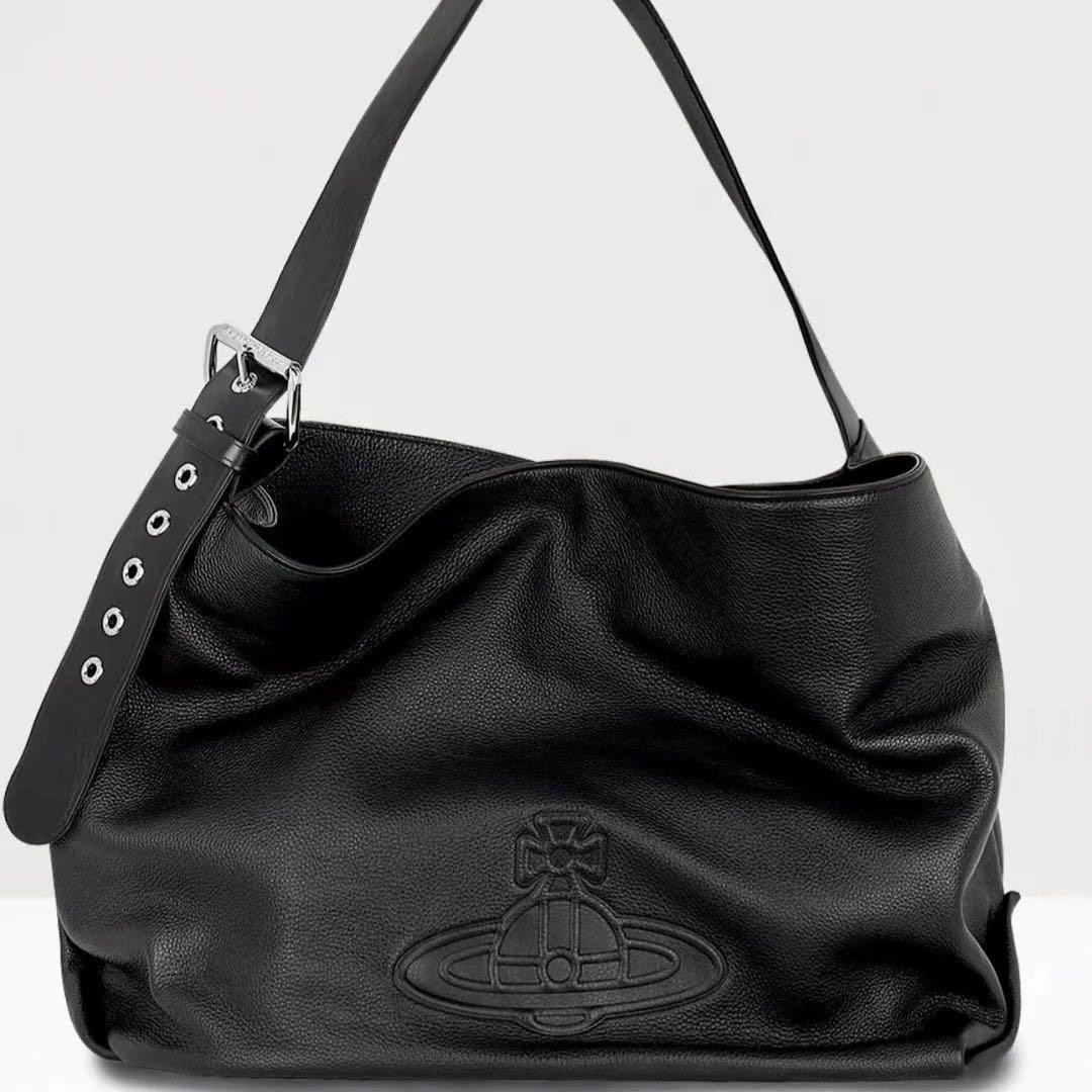Vivienne Westwood Tote Black Leather Large Capacity 40×29×13cm outlet