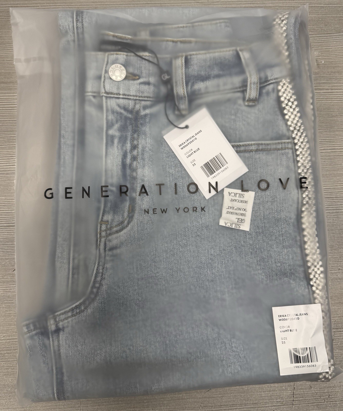 Generation Love Erika Crystal Embellished Blue Jeans – NEW