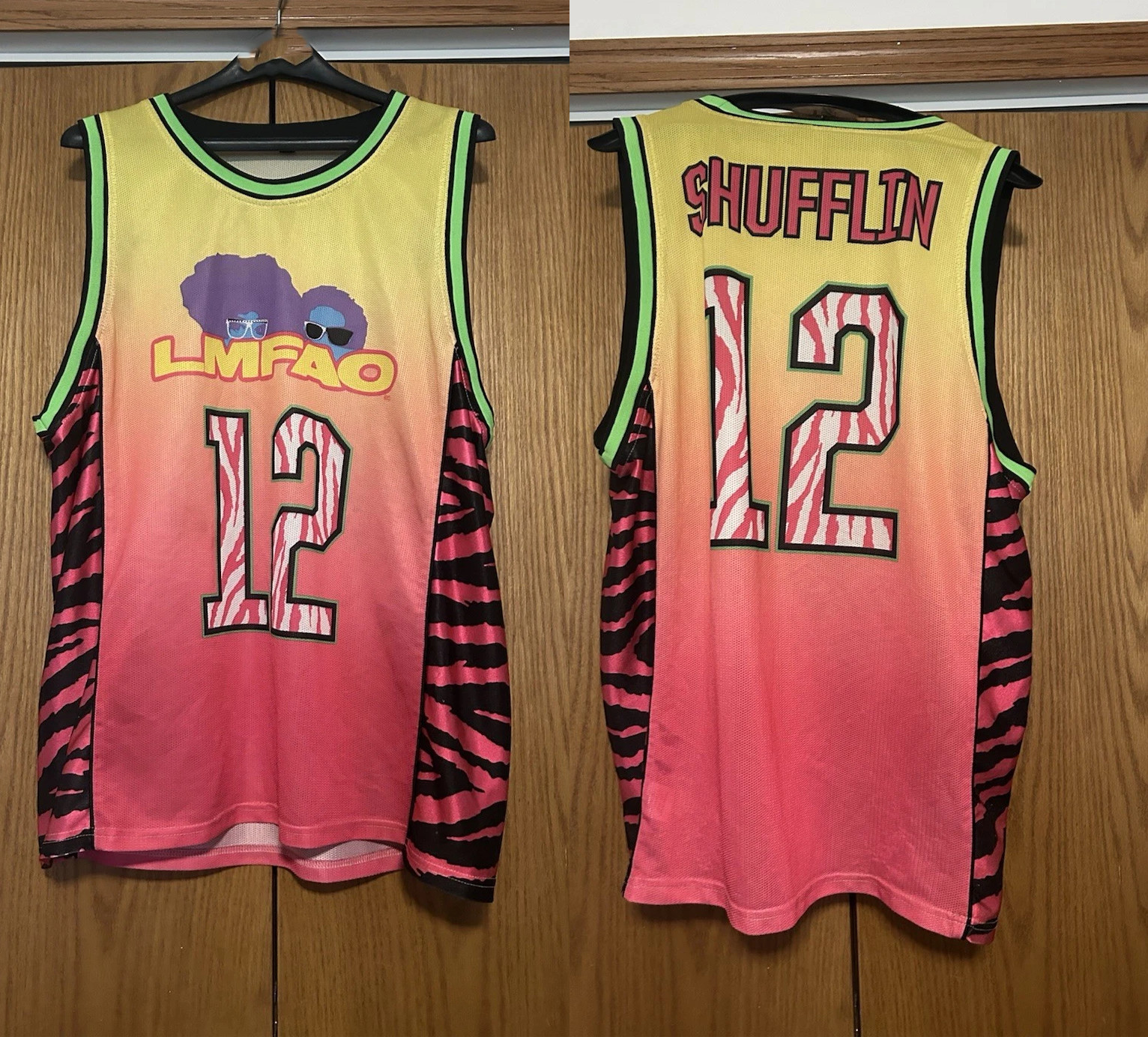 RARE LMFAO BAND GRAPHIC 12 BASKETBALL JERSEY GE757