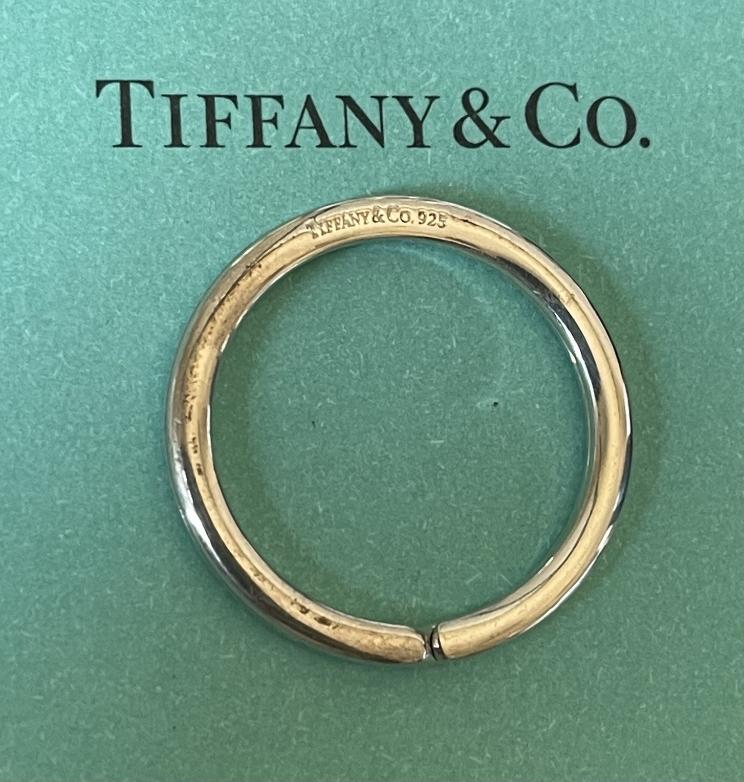 Tiffany & Co. 28.3mm Round Sterling Silver .925 KeyChain KeyRing 5.2 Grams