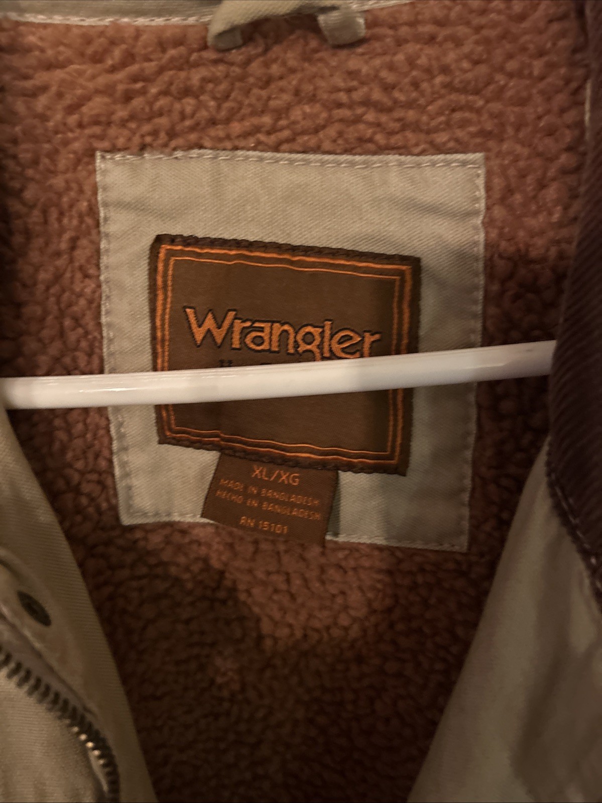 Wrangler Hero Mens Brown Sharpa Lined Western Field Barn Jacket Size XL