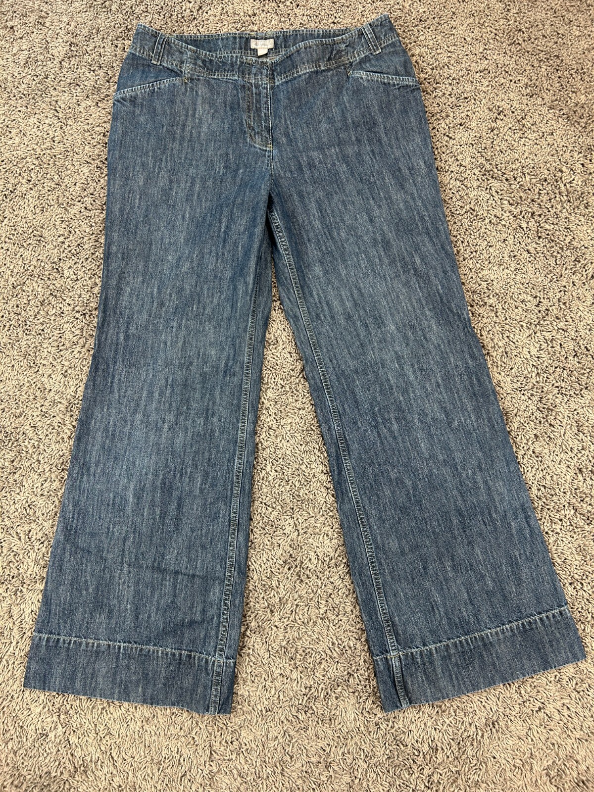 J.Jill Jeans Women’s Size 12 Blue Genuine Fit Below Waist Wide Leg (Act 33X30″)