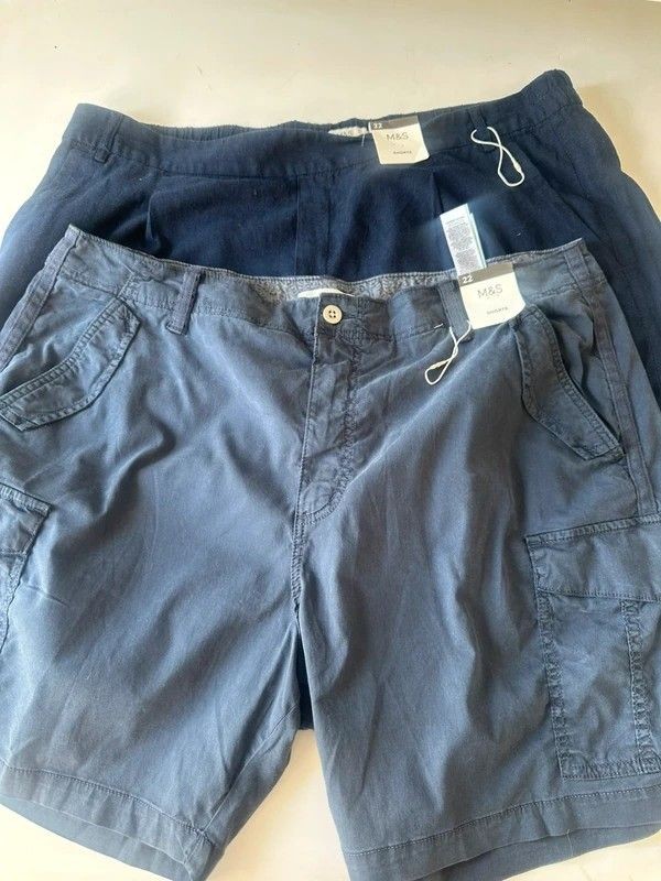 Shorts new Marks and Spencer 22 navy bundle linen and chino set