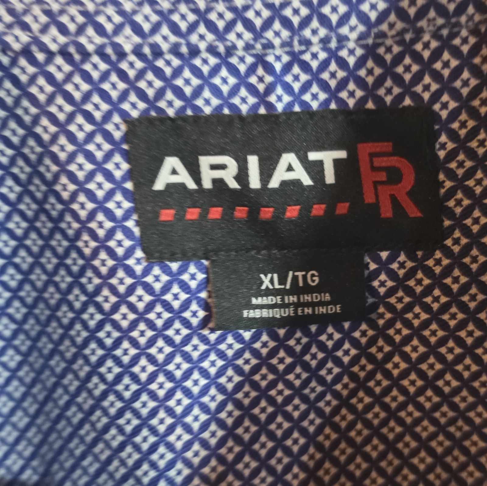 Ariat FR CAT 2 Men’s Woven Cotton Button-Up Work Shirt XL Cobalt