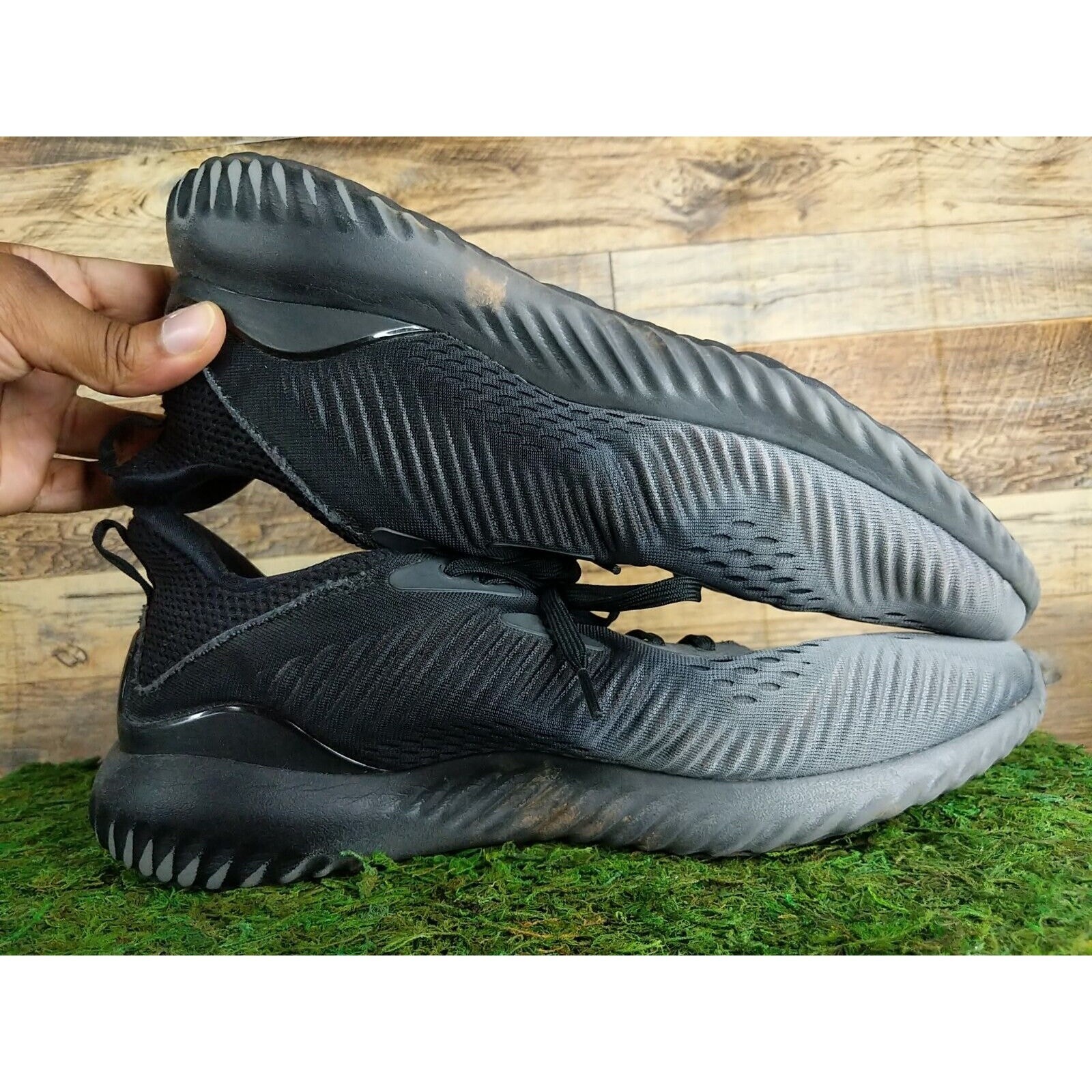 Adidas Alphabounce EM Men’s Running Shoes Black Grey Size 12