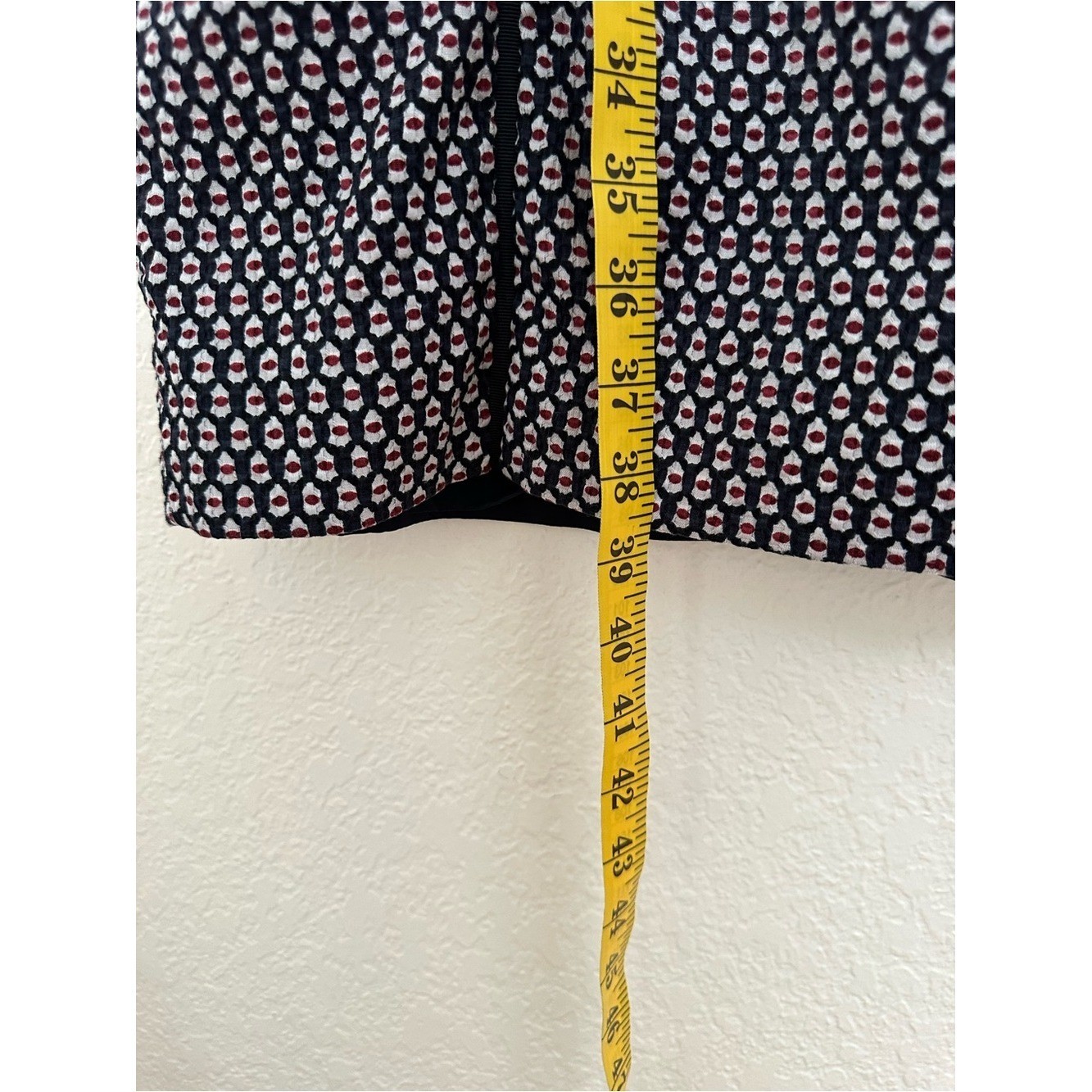 J. Crew Women’s Navy Red White Cap Sleeve Matelasse Sheath Midi Dress Size 8