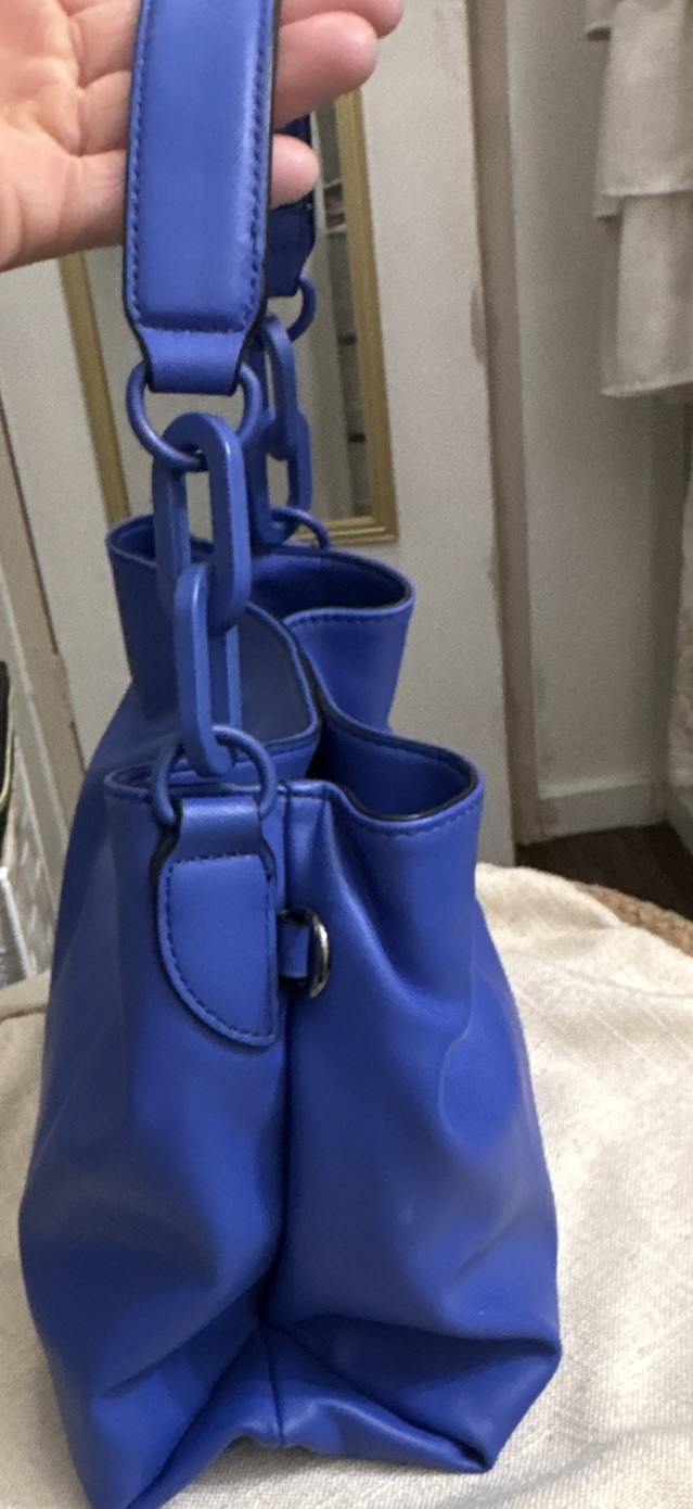 Simply Vera Vera Wang Women’s Blue Crossbody Top Handle Snap Detachable Strap