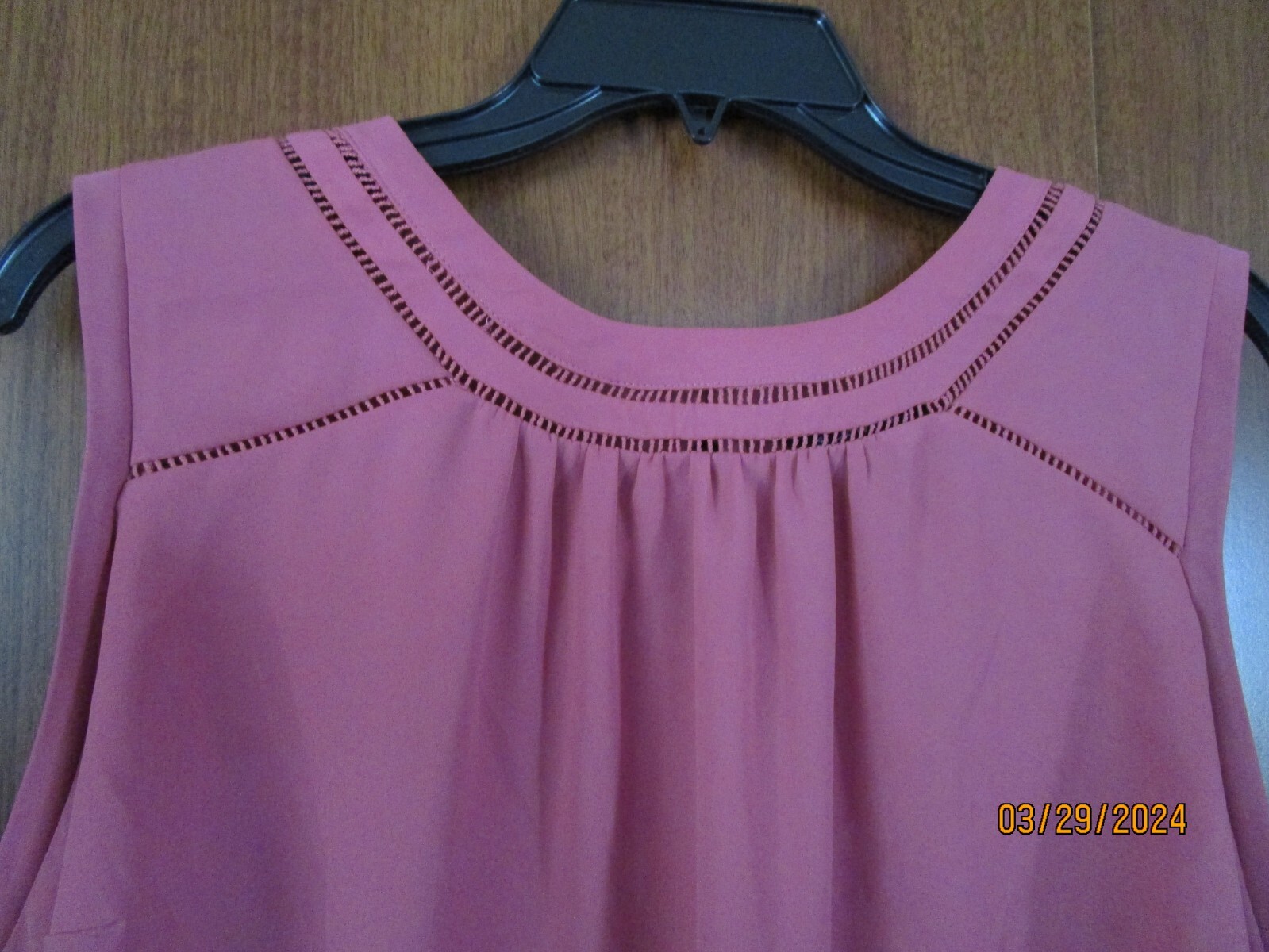 41 Hawthorn Sless Top Dusty Pink Sz 2X Polyester Spandex Bust 50 Length 27.5 in