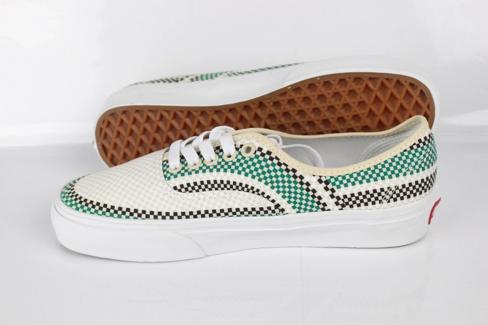 Vans Authentic Lace Up Micro Checkered Women’s Sizes Beige Green Black