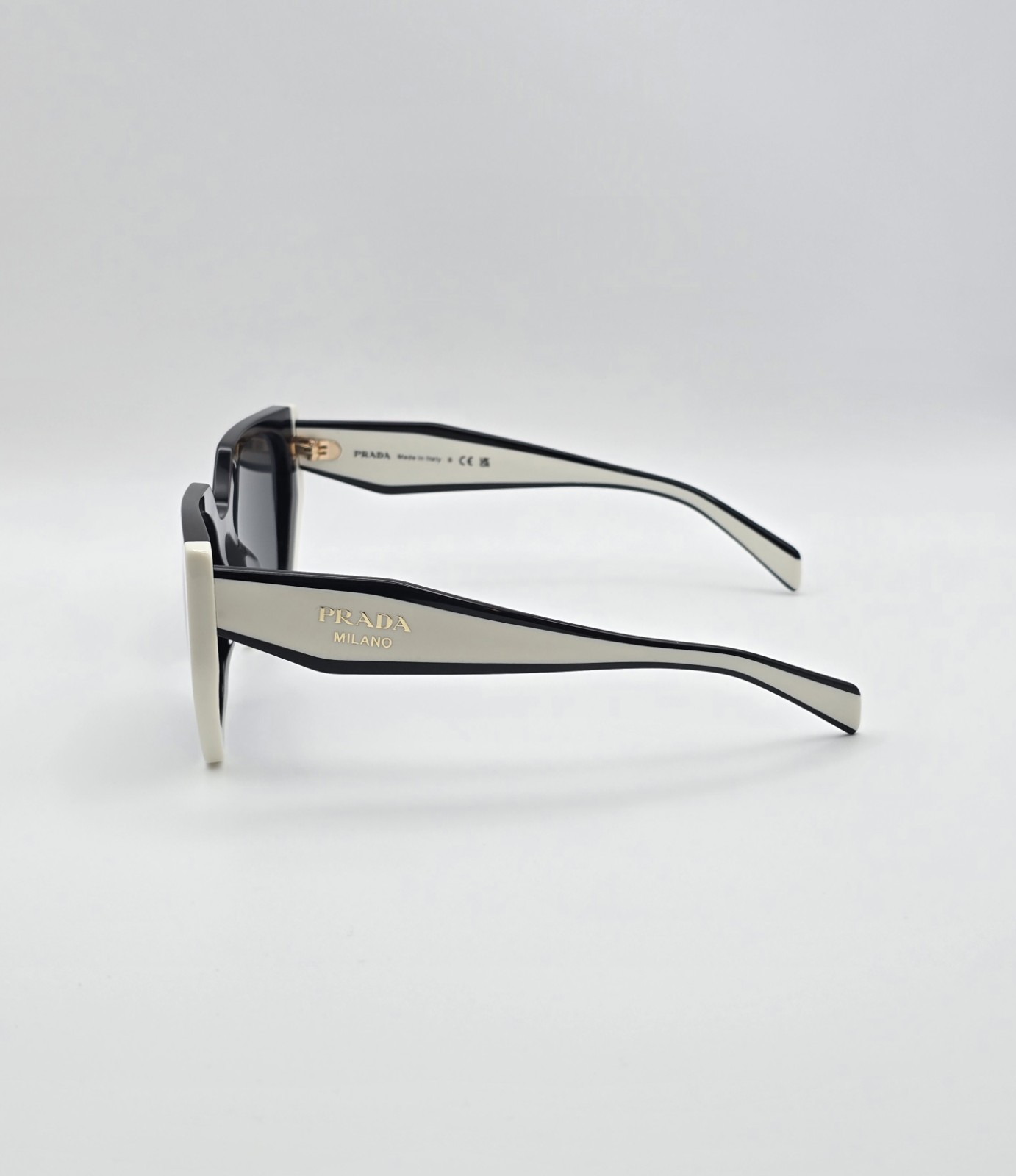 Prada PR15WS 09Q-5S0 Black / Talc – Dark Grey Lens 54mm Sunglasses