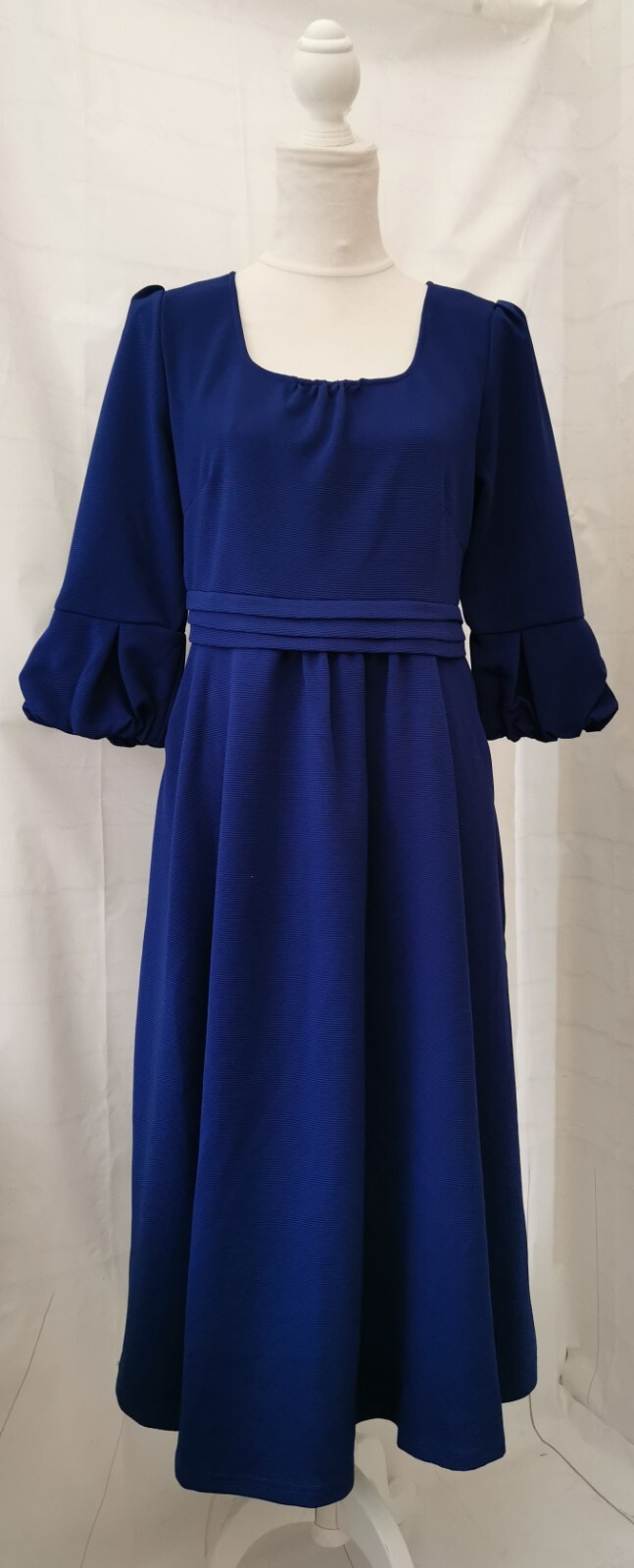 Jolie Moi Ladies Dress Bnwt Size 14 Royal Blue Lined 3/4 Sleeves Scoop Neck