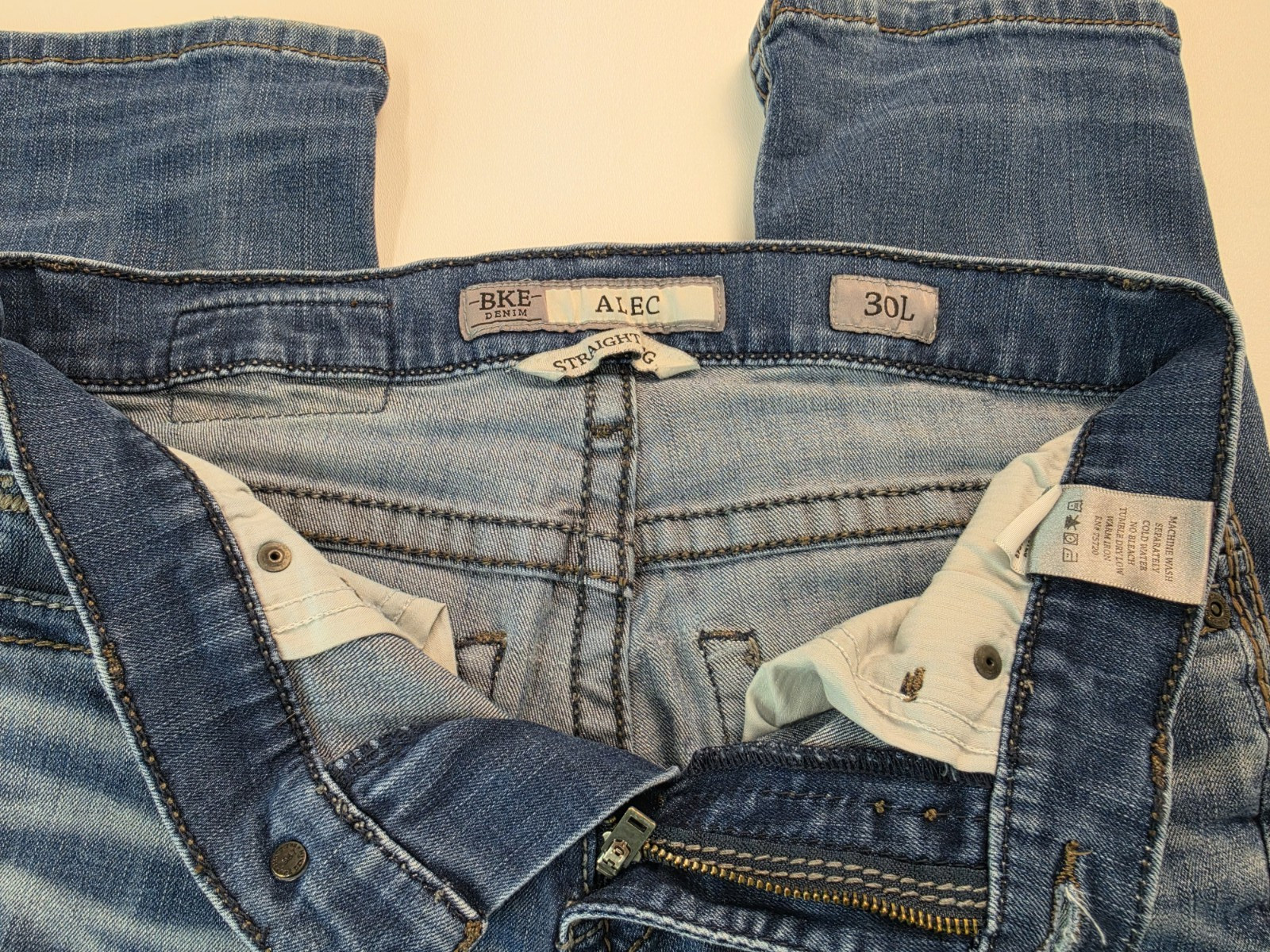 BKE Buckle Alec Straight Leg Blue Denim Jeans Mens Size 30L 30×34 RN75720
