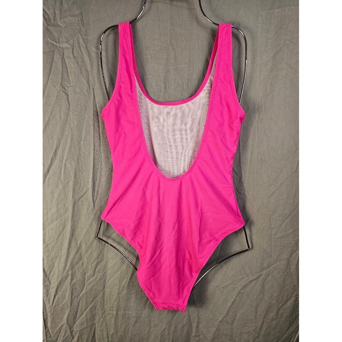 Shekini Womens Hot Pink Scoop Neck Deep U-Back One Piece Swimsuit Size S NWT