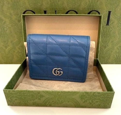 Gucci GG Marmont Blue Camera Shoulder Bag Authentic