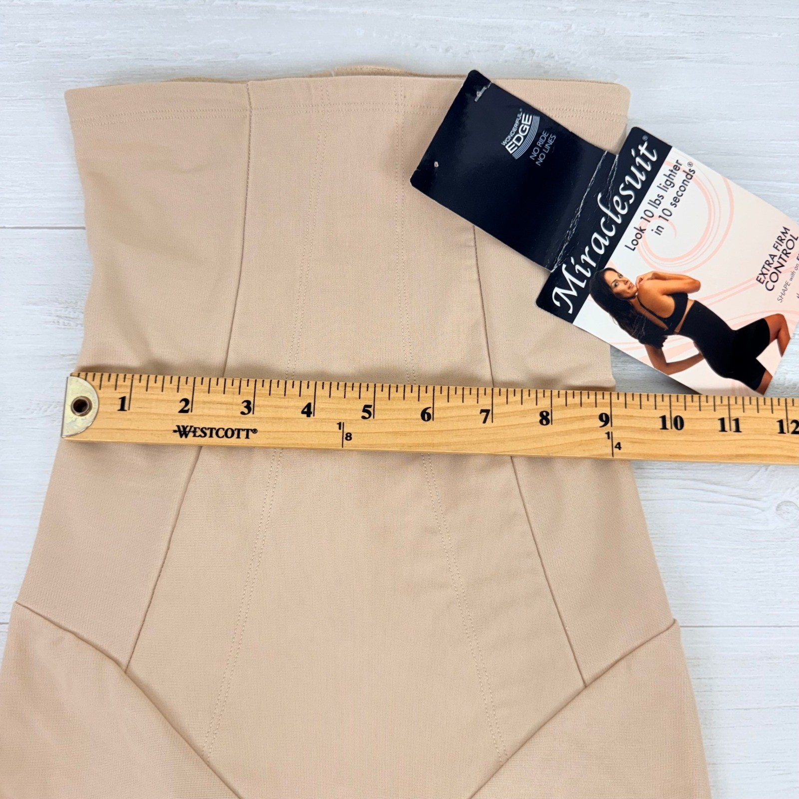 Miraclesuit Shapewear Size S High Waist Long Leg Nude Extra Firm Thigh Slimming