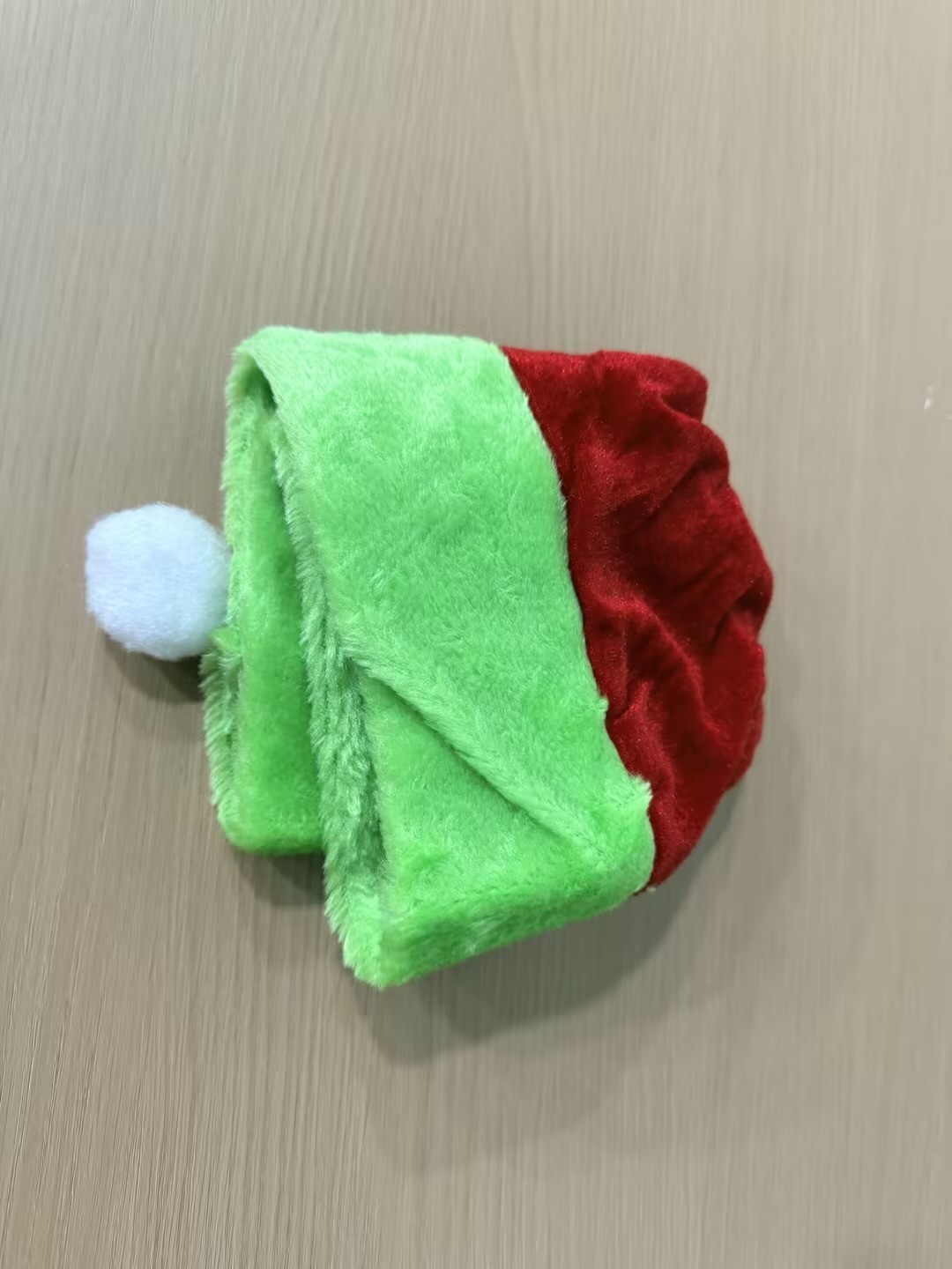 Adults Red and Green Santa Hat Soft Plush Christmas Holiday Party Costume US XMS