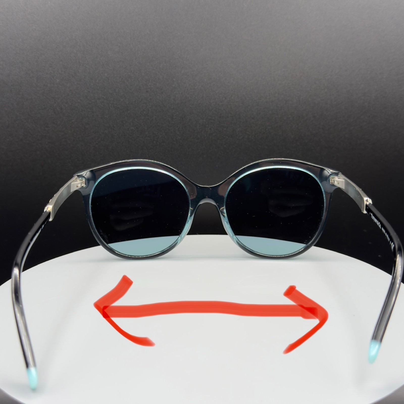 Tiffany & Co TF 4175B 8285/9S Black Cat Eye Sunglasses Blue Lens 55 19 140 READ