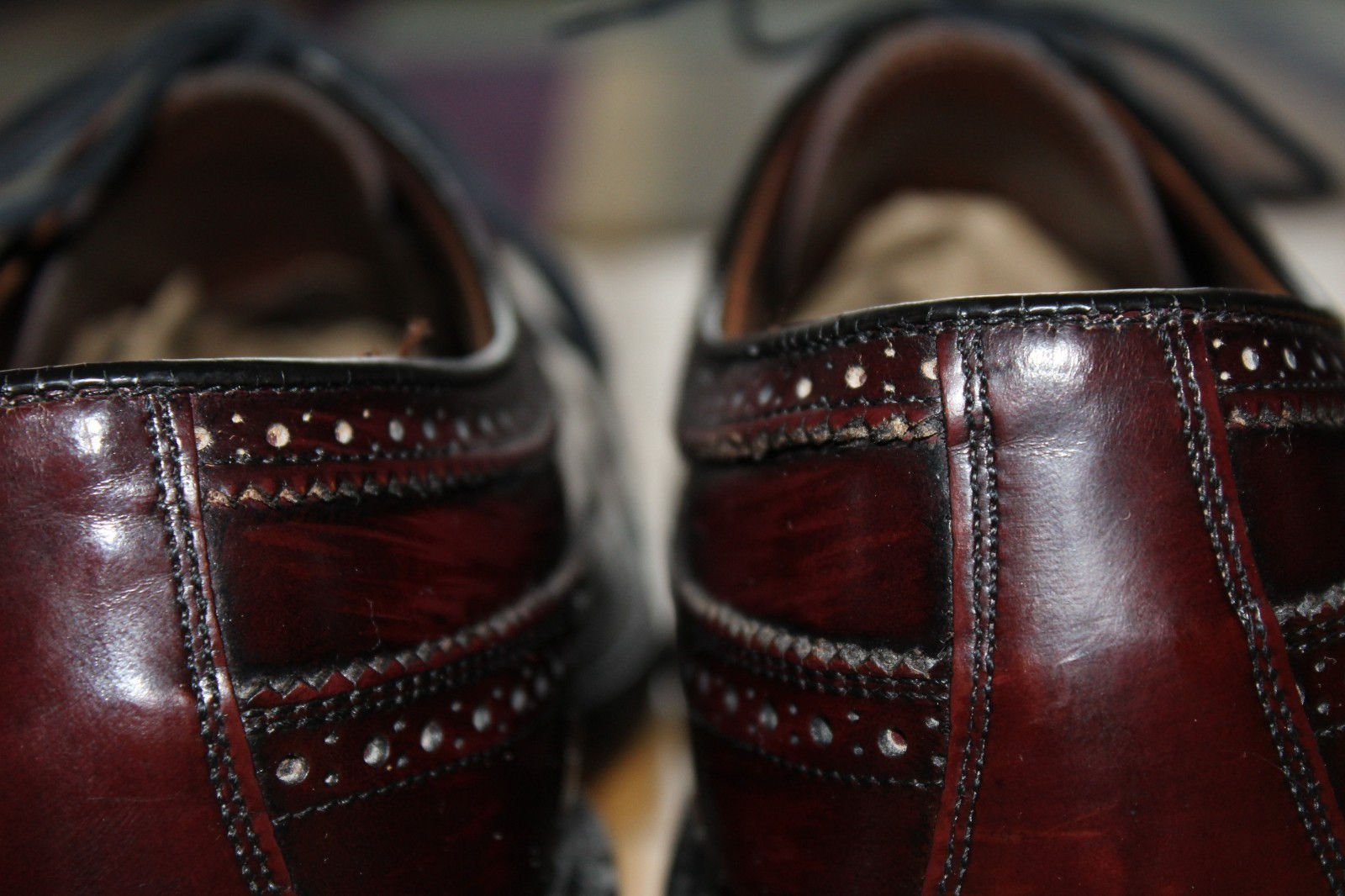 Vtg Bostonian Crown Windsor 9.5 D Leather Wingtip Oxford Dress Shoes Land Laster