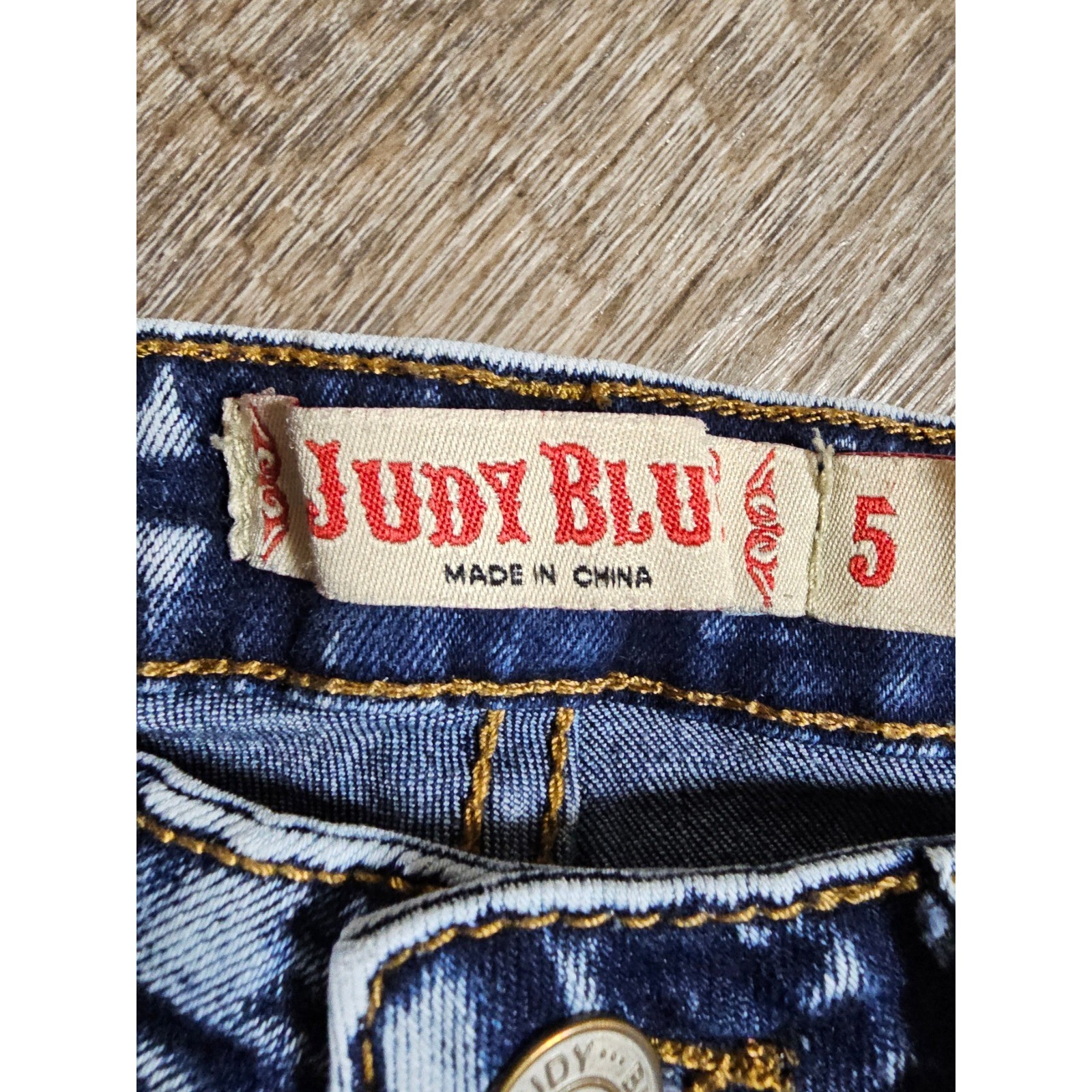 Judy Blue Acid Wash High Waisted Skinny Jeans Blue White Raw Hem Size 5