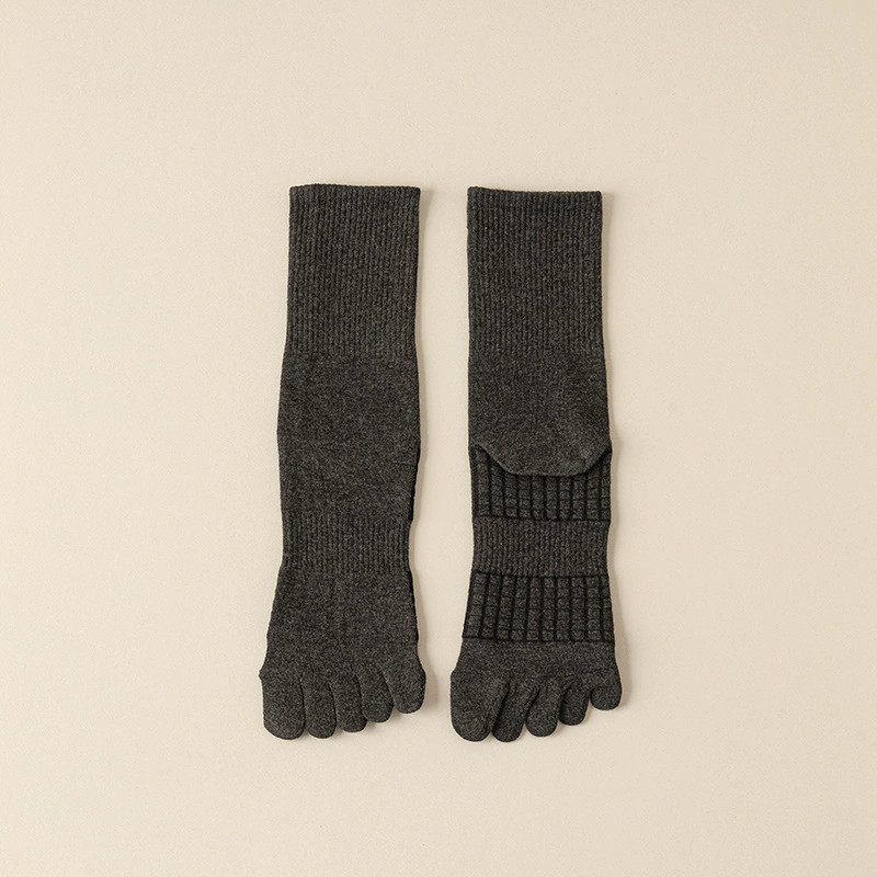 Women Crew Ankle Five Finger Toe Solid Casual Mesh Color Sport Cotton Sock 5Pack