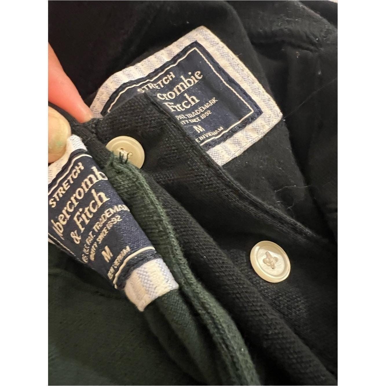 Abercrombie & Fitch Black and Forest Green Polo Pair