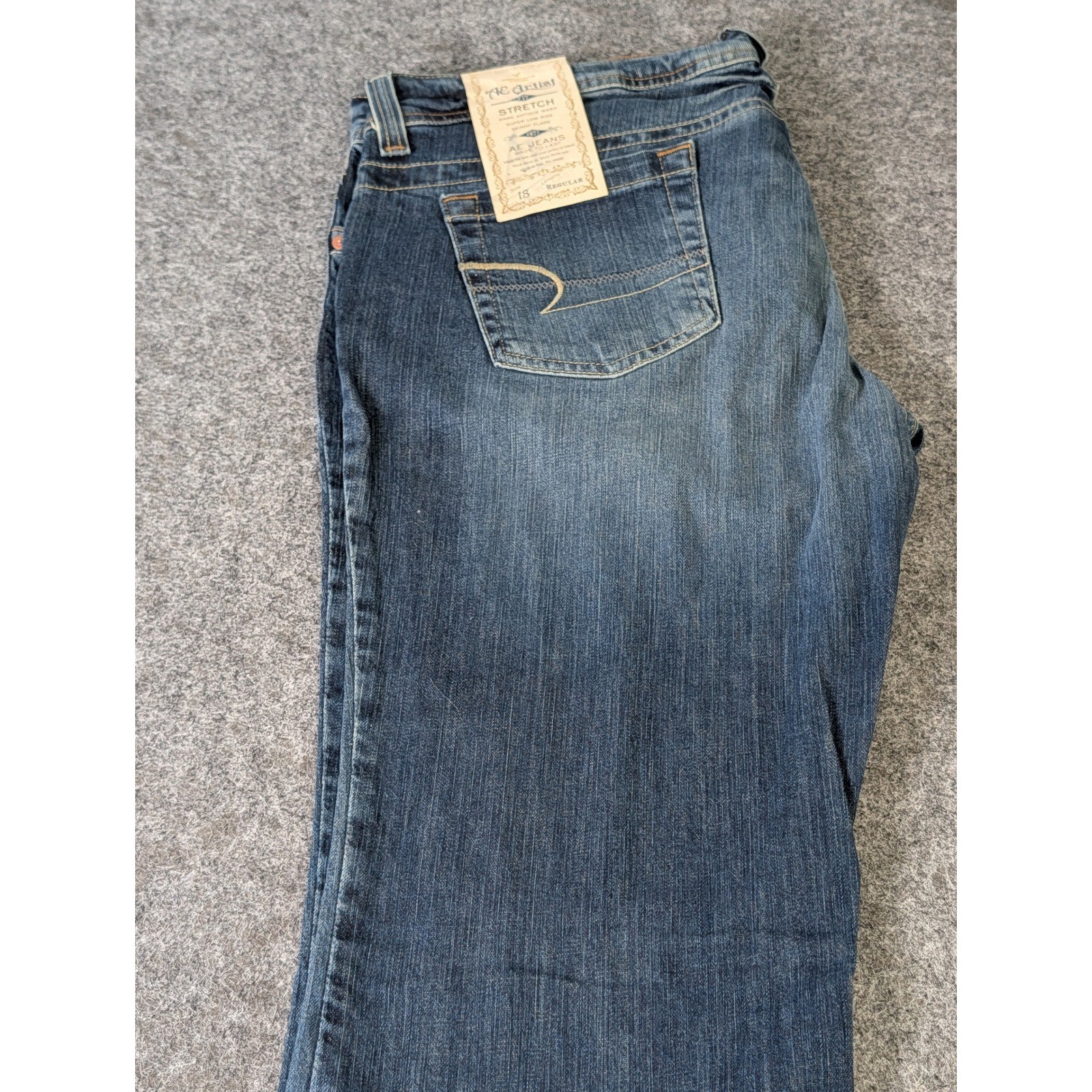 American Eagle AE Artist Stretch Skinny Flare Jeans Dark Antique Wash 18 Reg NWT