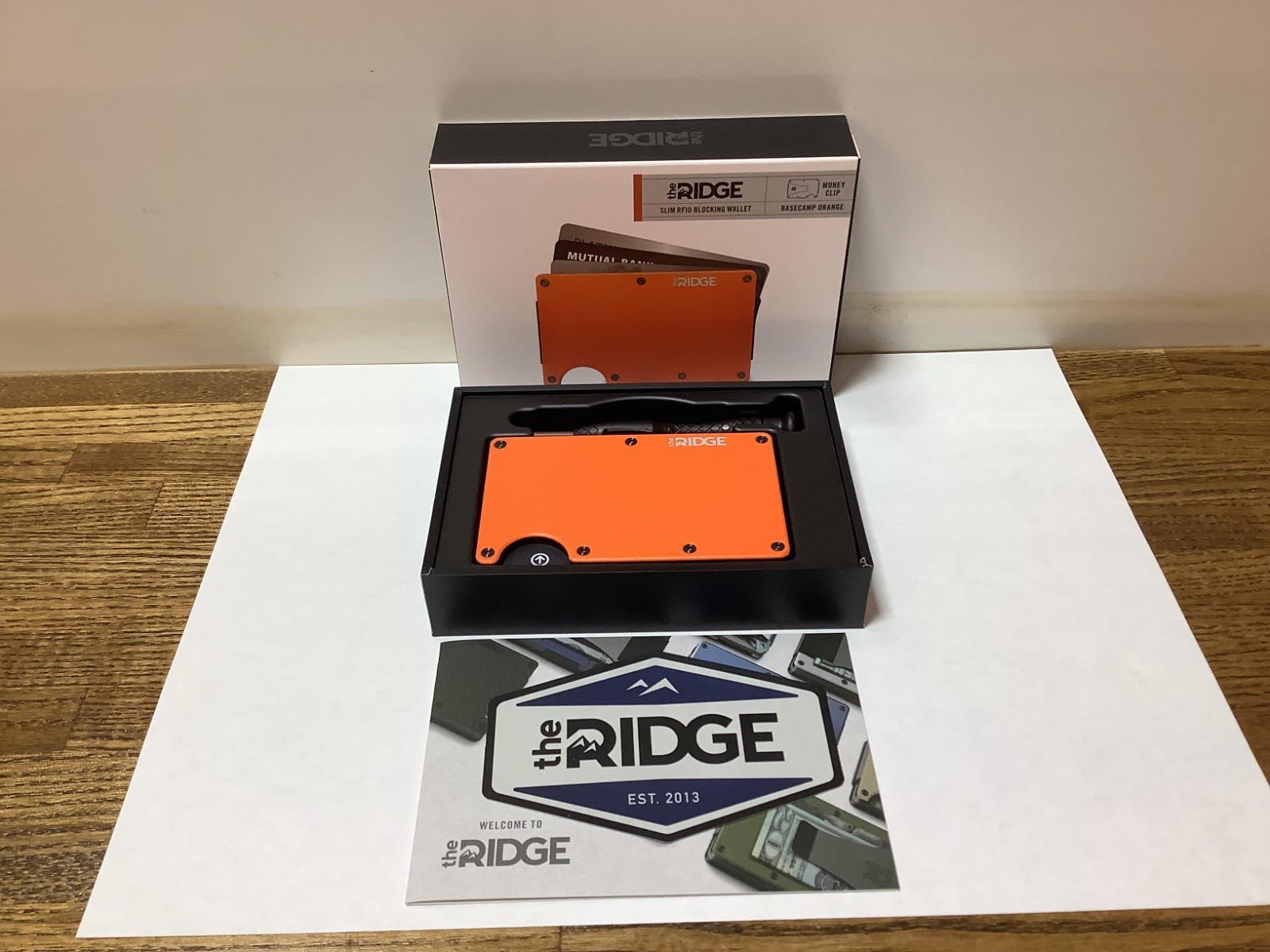 NEW Ridge Slim RFID Blacking Wallet- Basecamp Orange – Money Clip