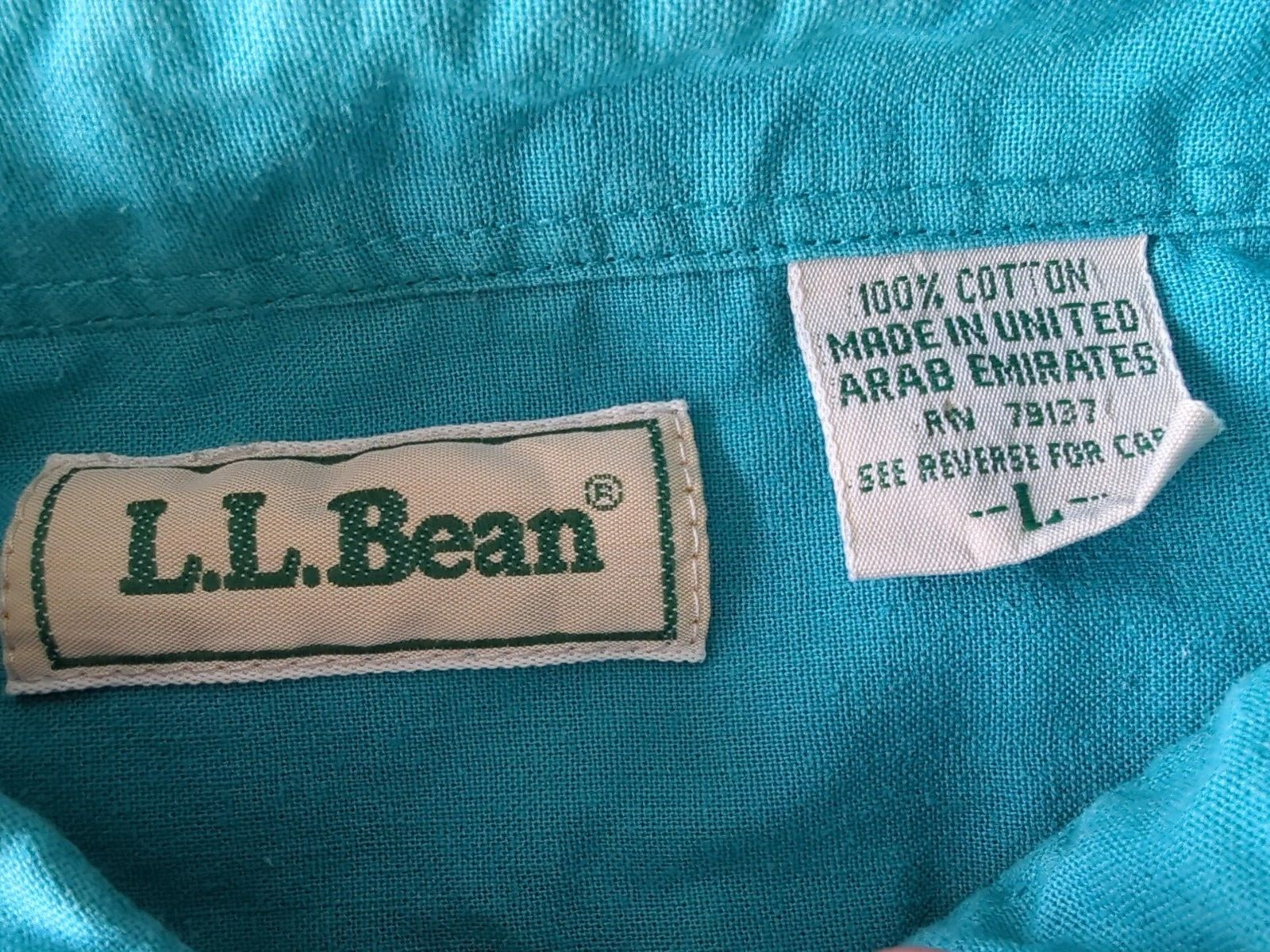 Vintage 90s LL Bean Shirt Logo Cotton Pockets United Arab Emirates Size Large