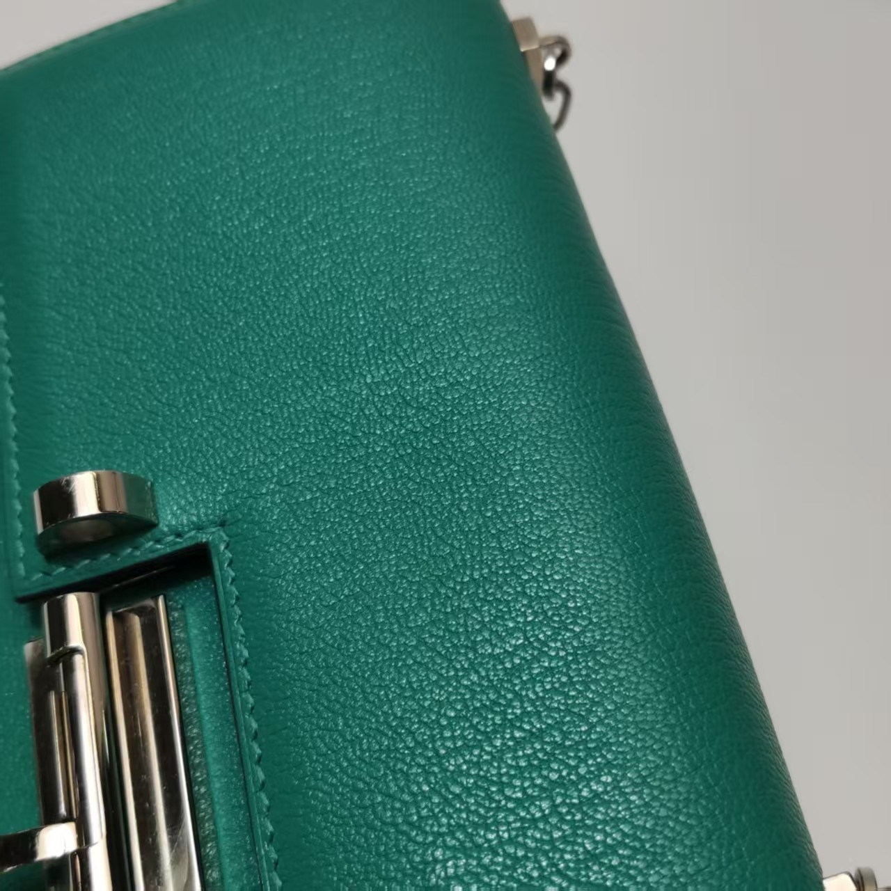 Hermes Verrou Mini 17 Chevre Chamkila Menthe Z6 Green Silver Hardware PHW Auth