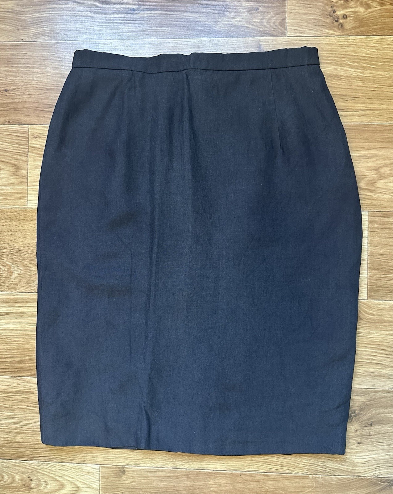Luxury Cerruti 1881 Vintage Pencil Skirt Black Corporate Chic Minimalist Womens