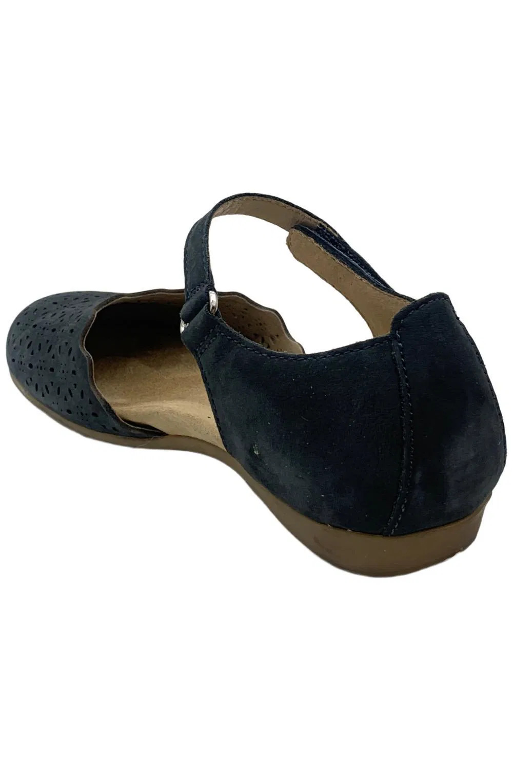 Earth Leather Perforated Mary-Janes Brynn Navy
