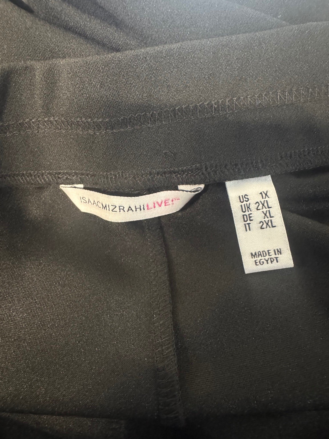 DA3295 ISAACMIZRAHILIVE! Womens Pants US 1X Black Made in Egypt