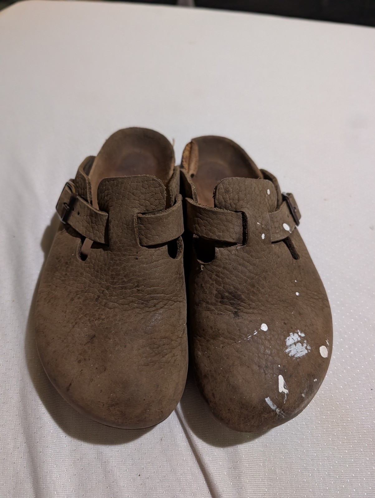 Birkenstock Boston Clogs 36 Brown Oiled Leather Soft Footbed Heavily Broken-In